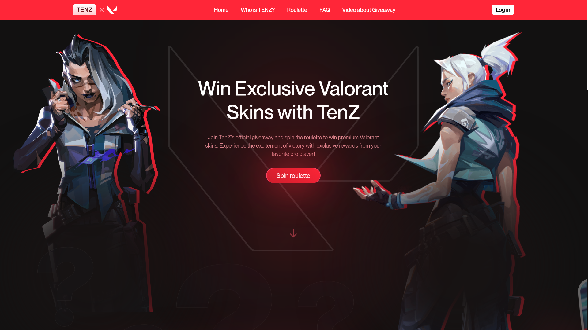 website screenshot of https://valomore.live/