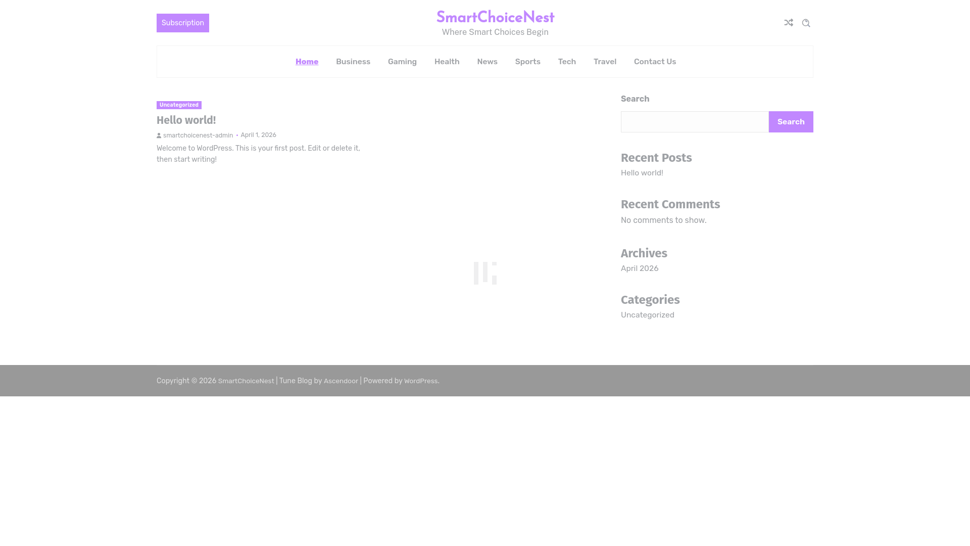 website screenshot of https://smartchoicenest.com