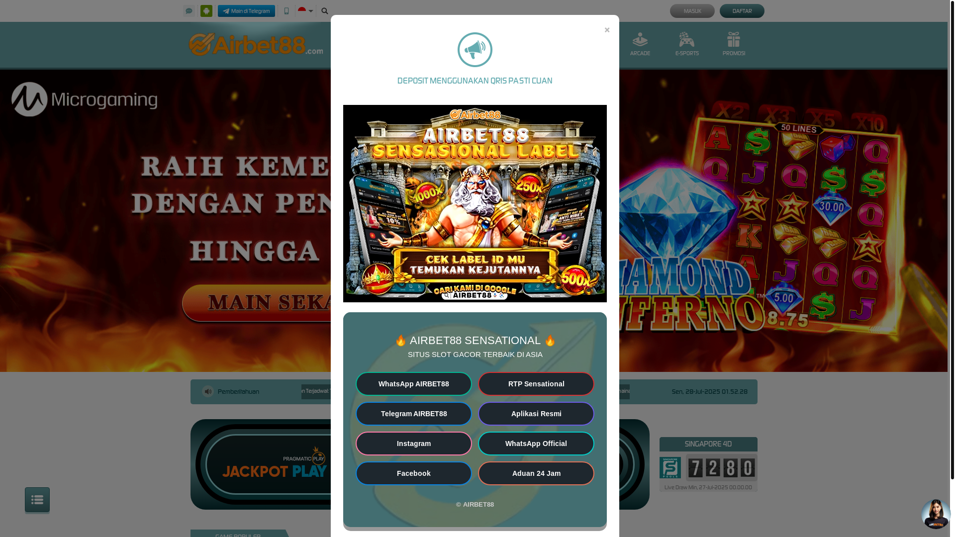 website screenshot of https://airbet88domination.info/