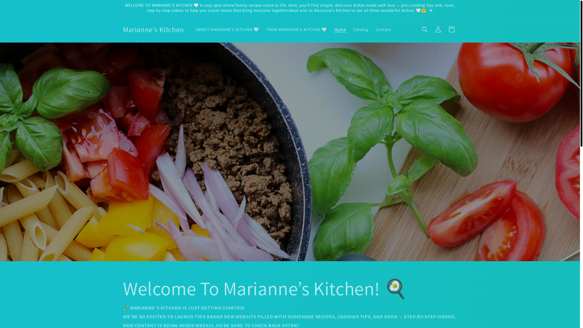 website screenshot of https://marianneskitchen.online/