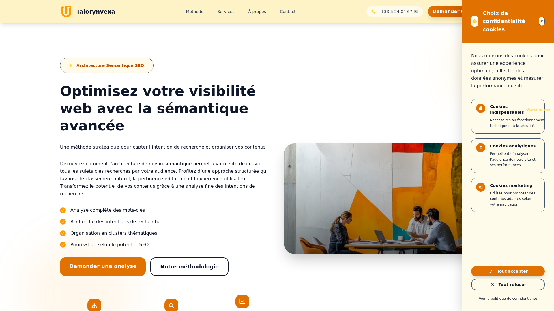 website screenshot of https://talorynvexa.com/