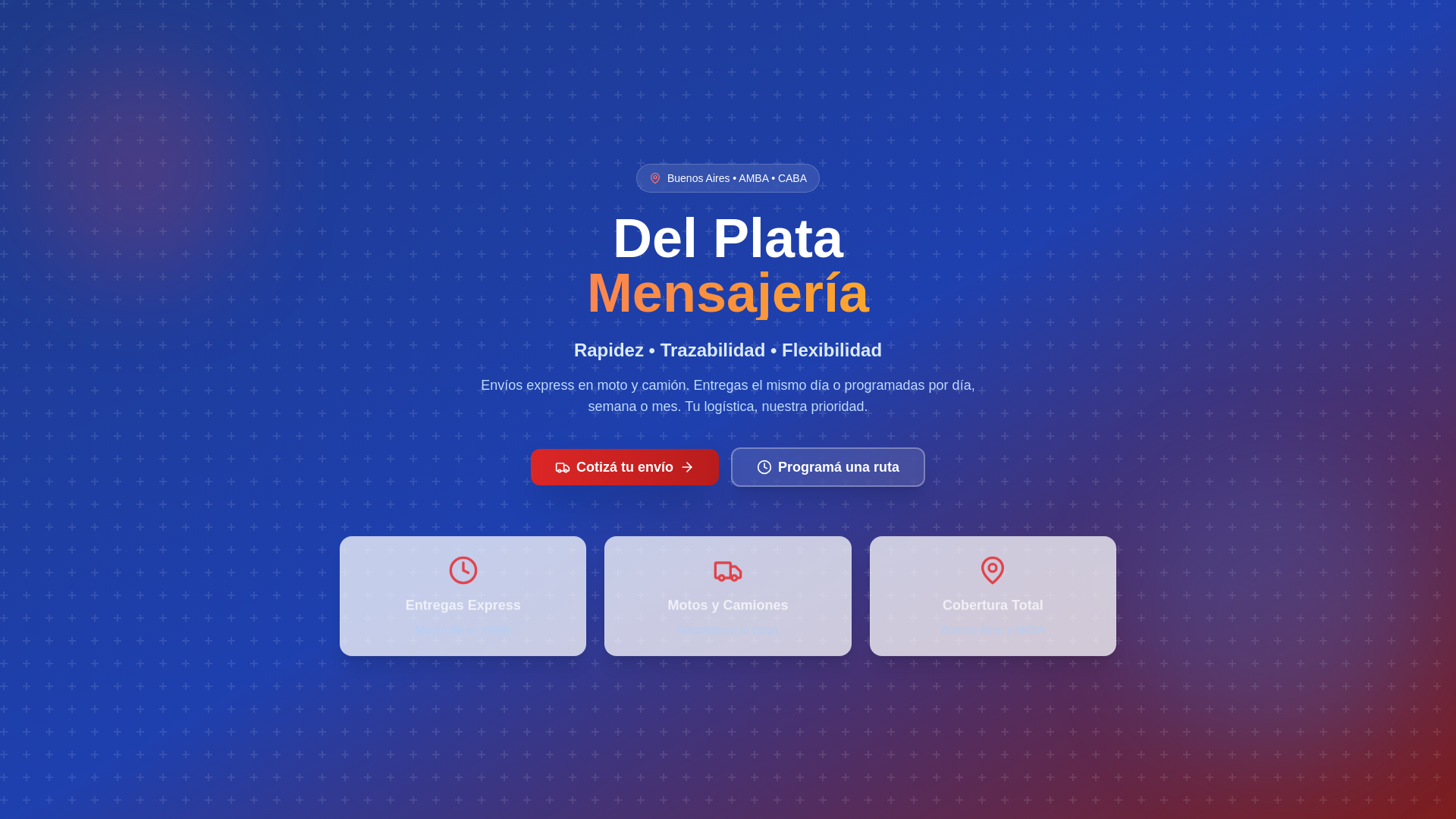 website screenshot of https://delplatamensajeria.com/