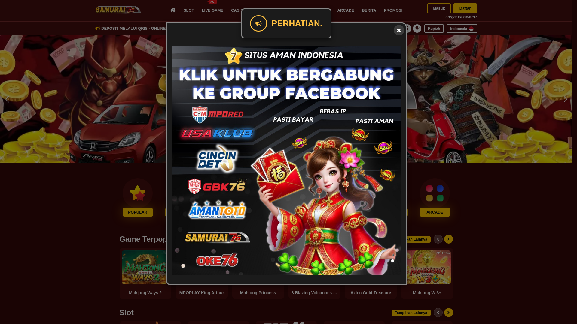 website screenshot of https://samurai76.fit/