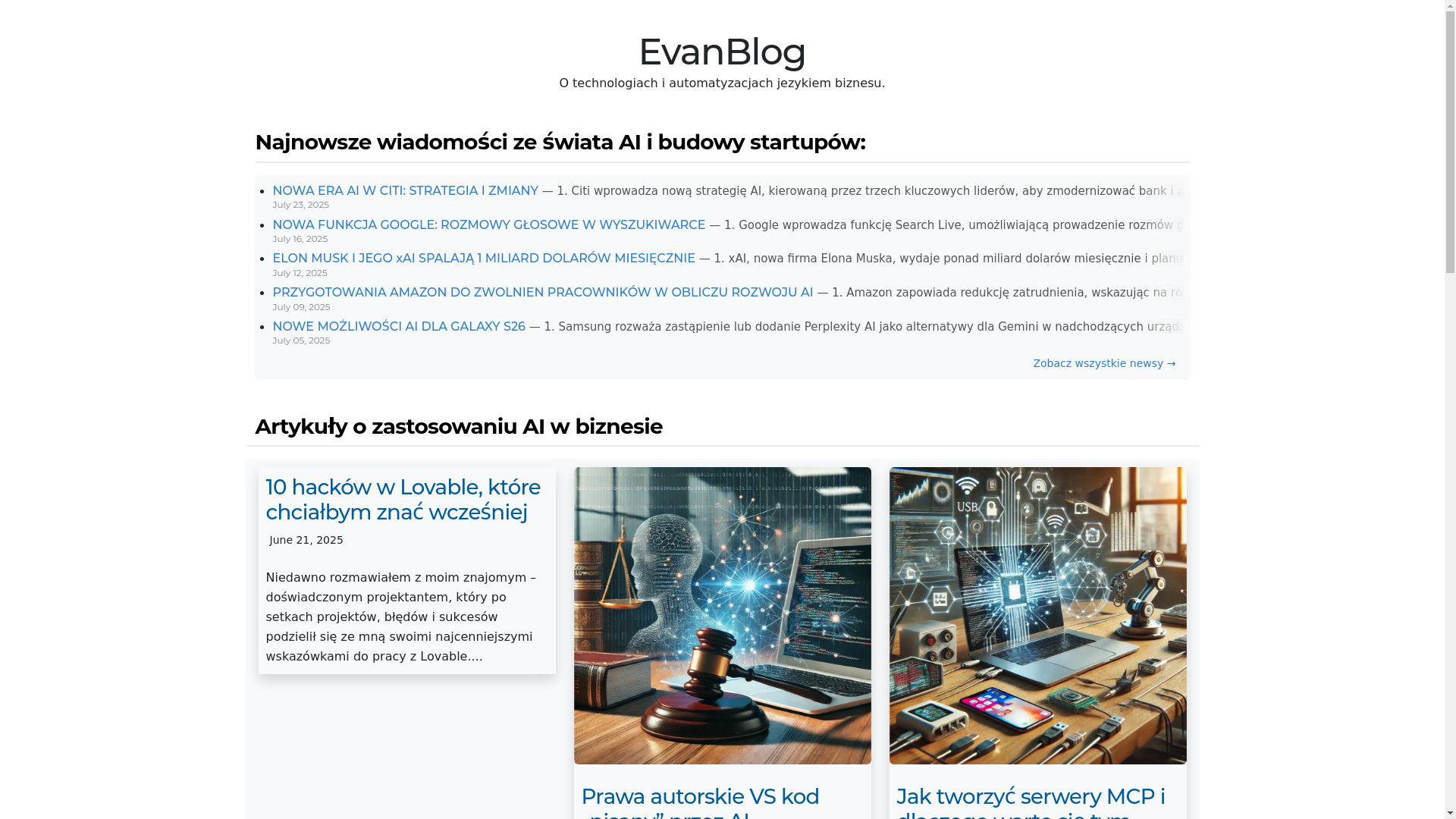 website screenshot of https://evanblog.pages.dev/