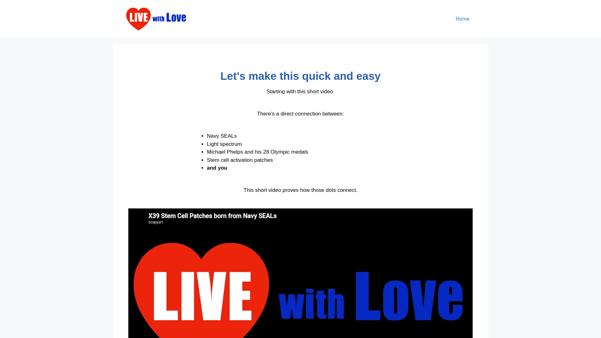 website screenshot of https://stevelove.live/