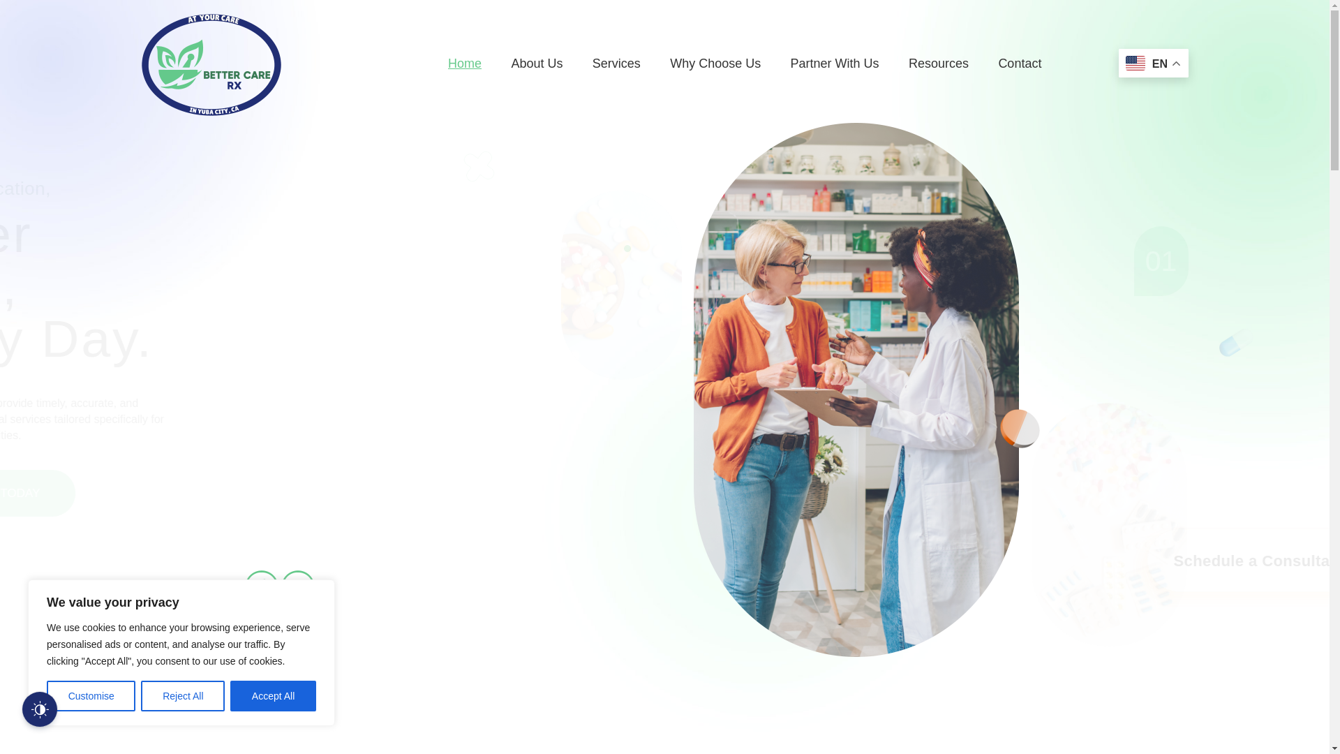 website screenshot of https://bettercarerxca.com/