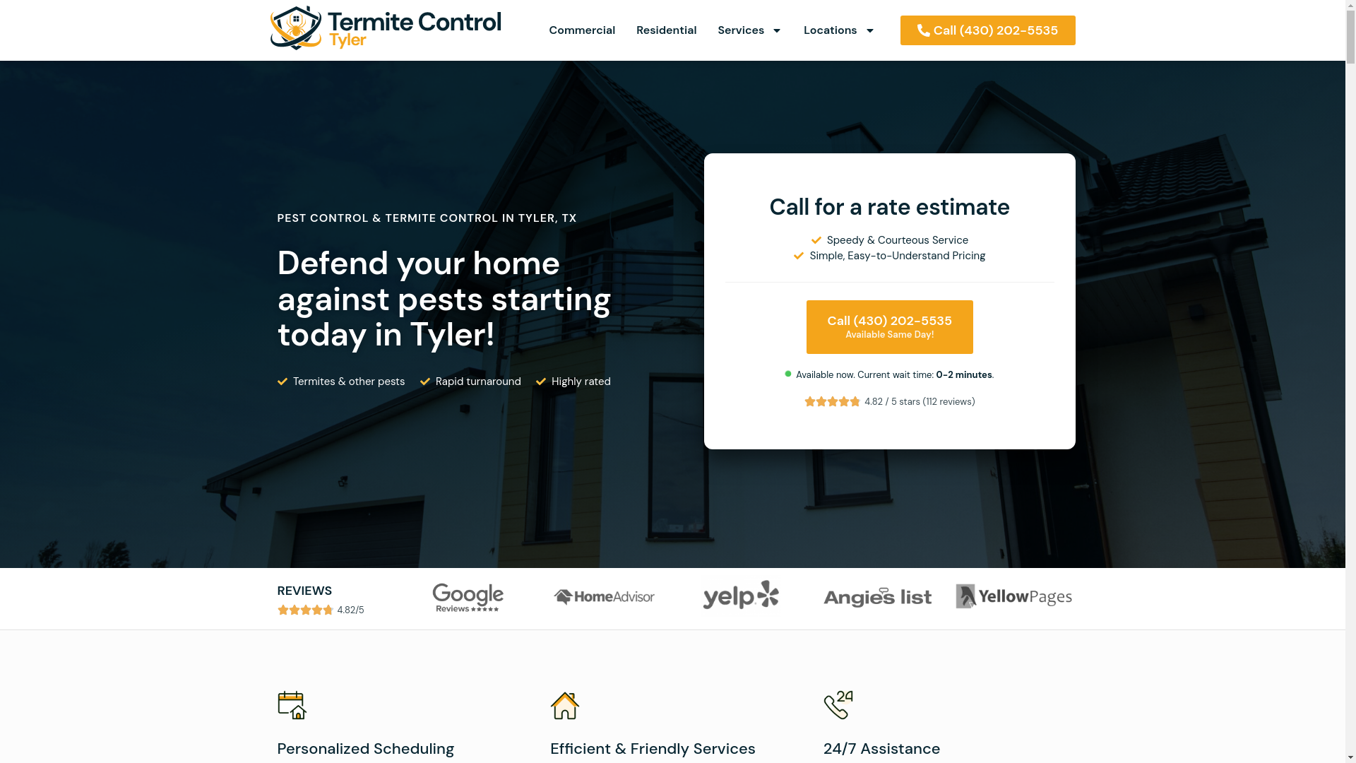 website screenshot of https://tylertermites.com/
