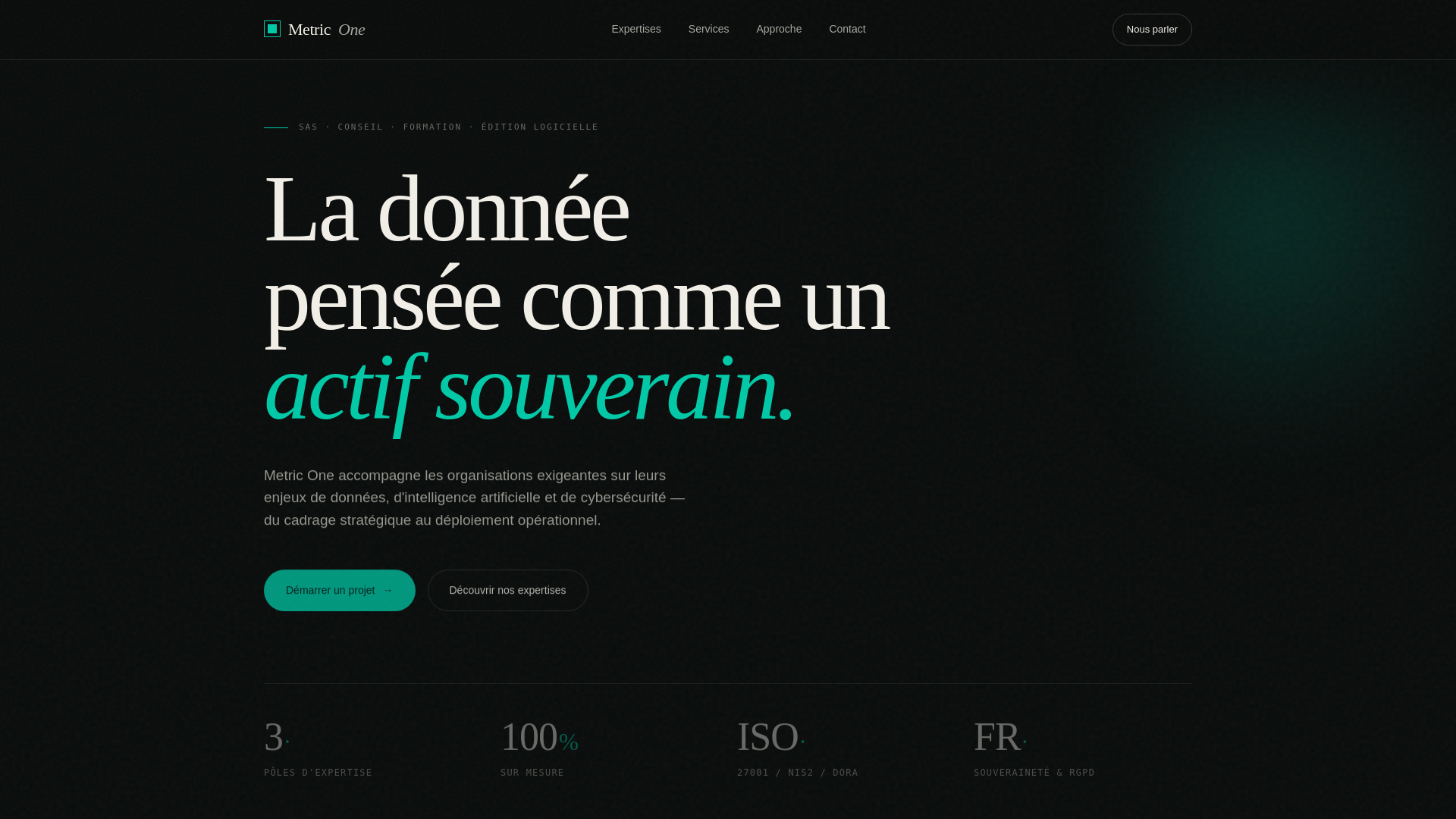 website screenshot of https://metricone.fr/