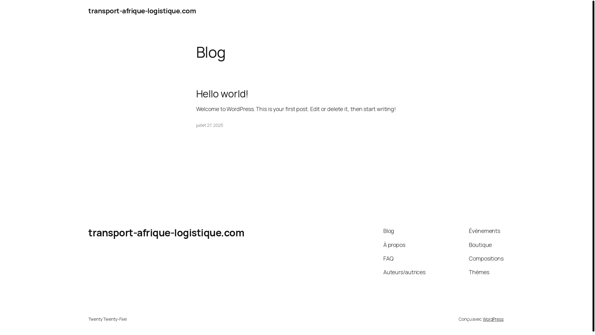 website screenshot of https://transport-afrique-logistique.com/