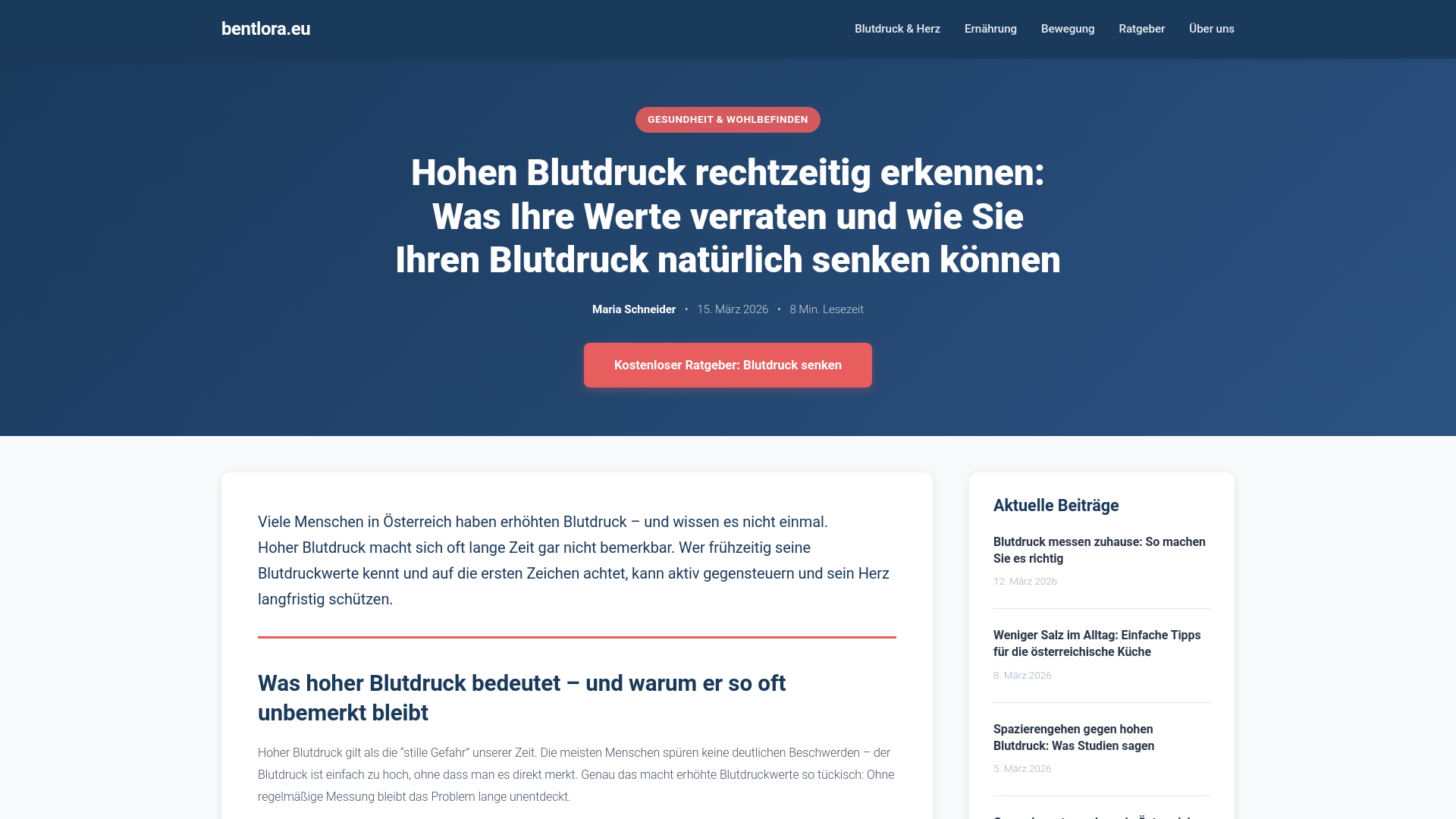 website screenshot of https://bentlora.eu