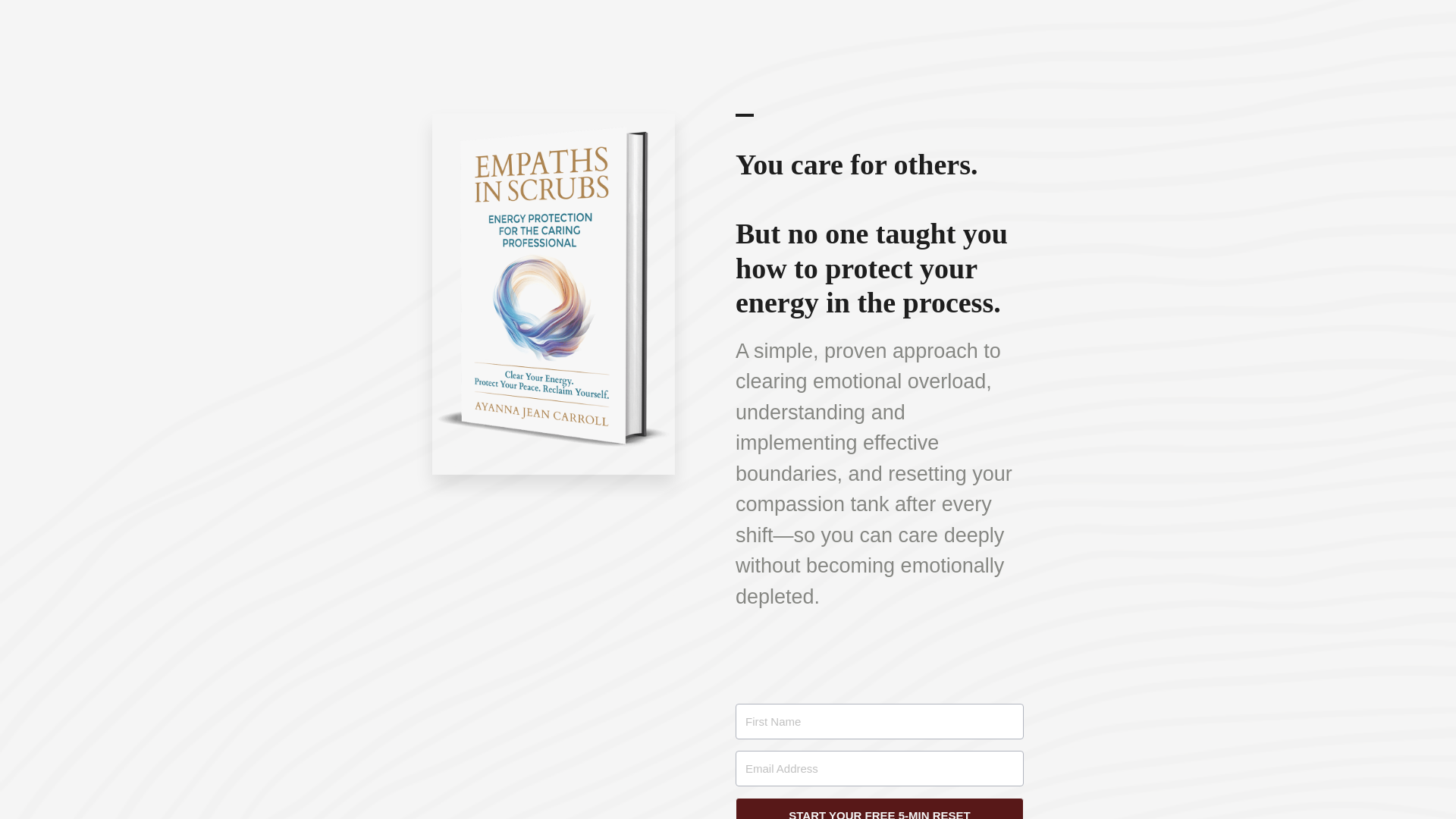 website screenshot of https://empathsinscrubs.com