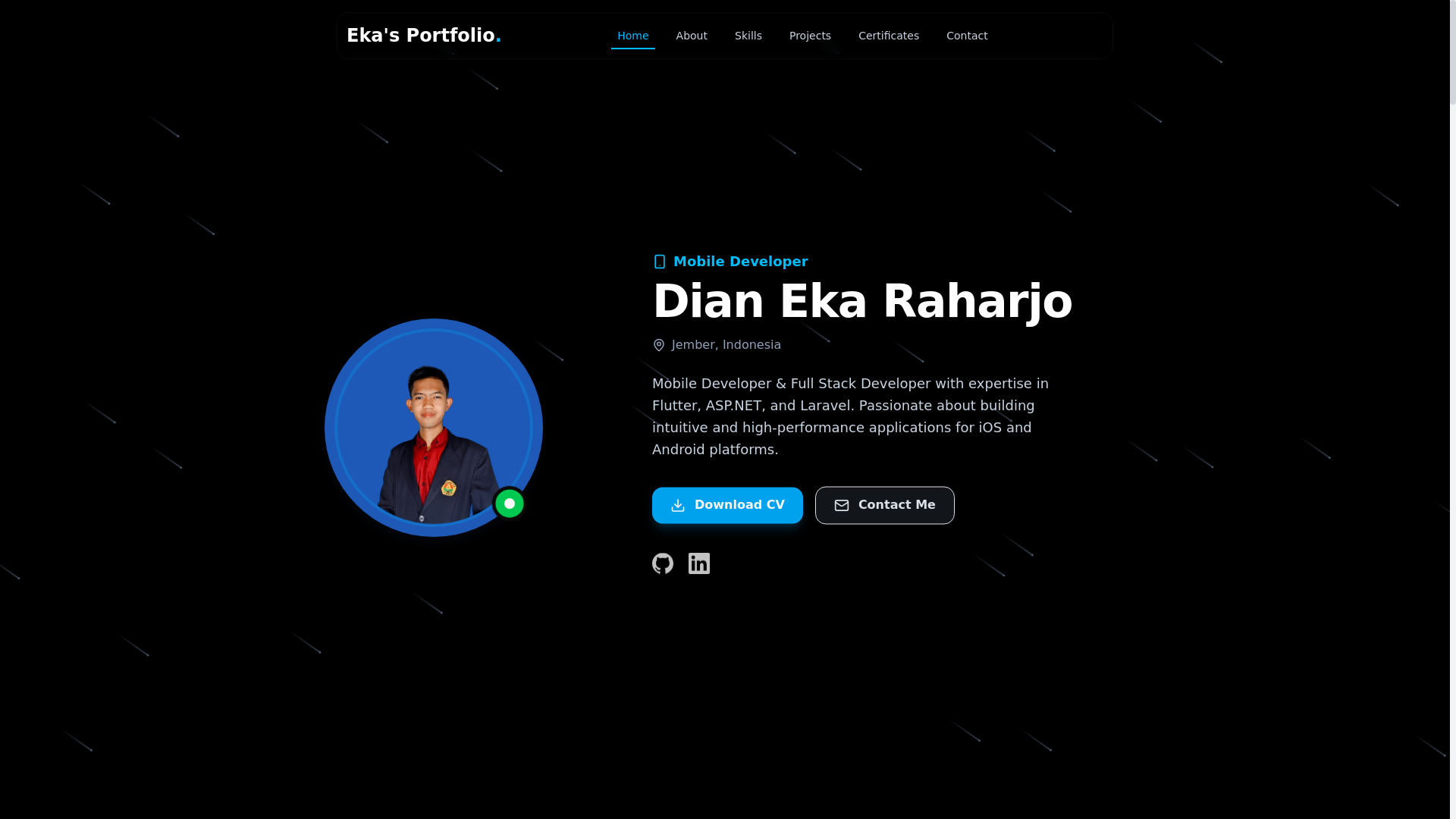 website screenshot of https://dianekaraharjo.my.id/