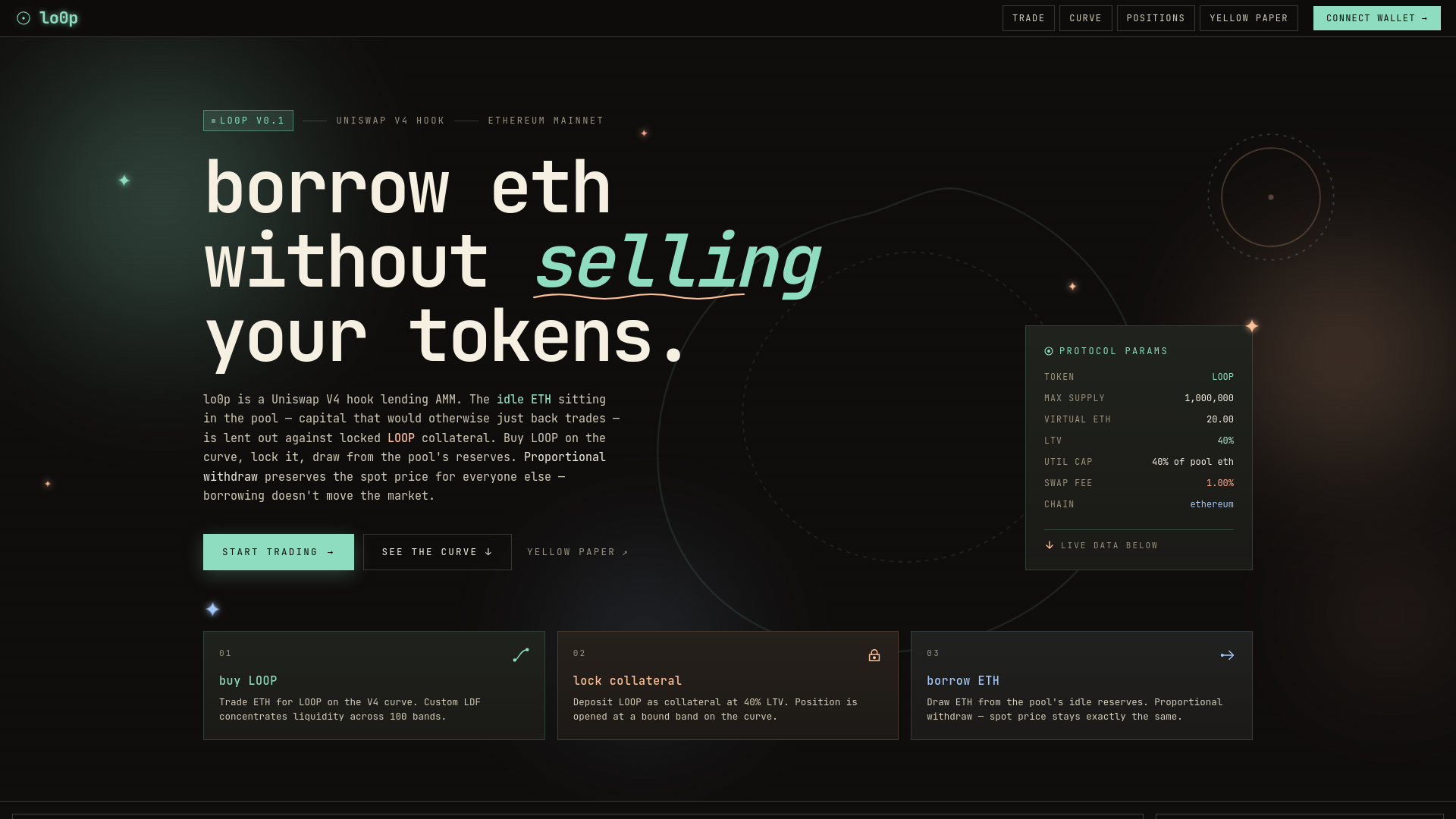 website screenshot of https://lo0p-io.live
