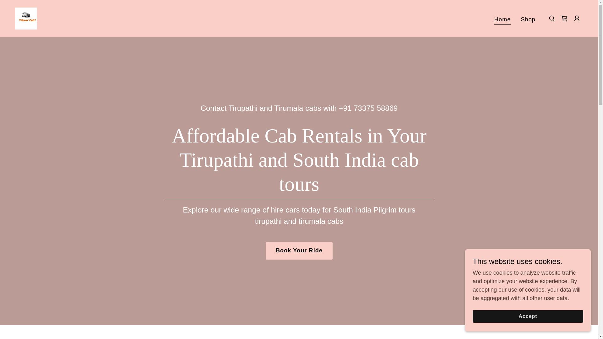 website screenshot of https://vibhavcabs.com/