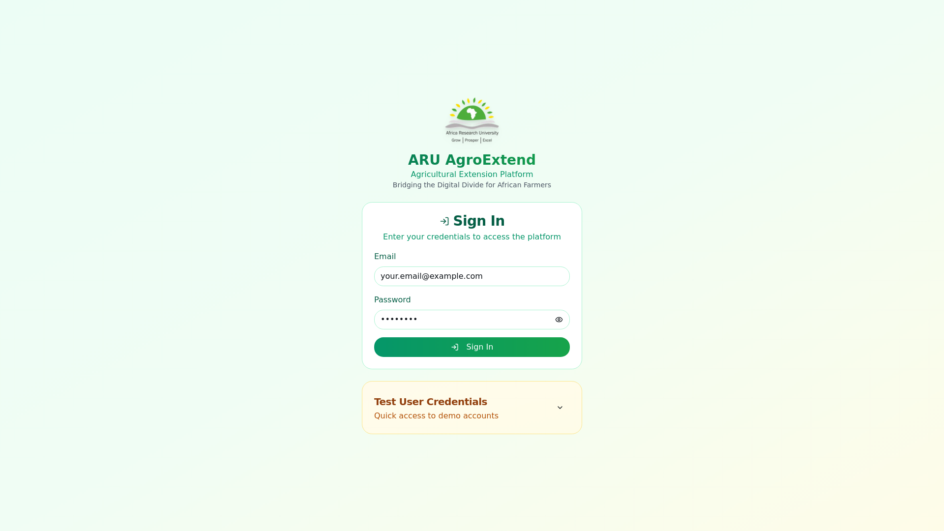 website screenshot of https://aruextend.info/