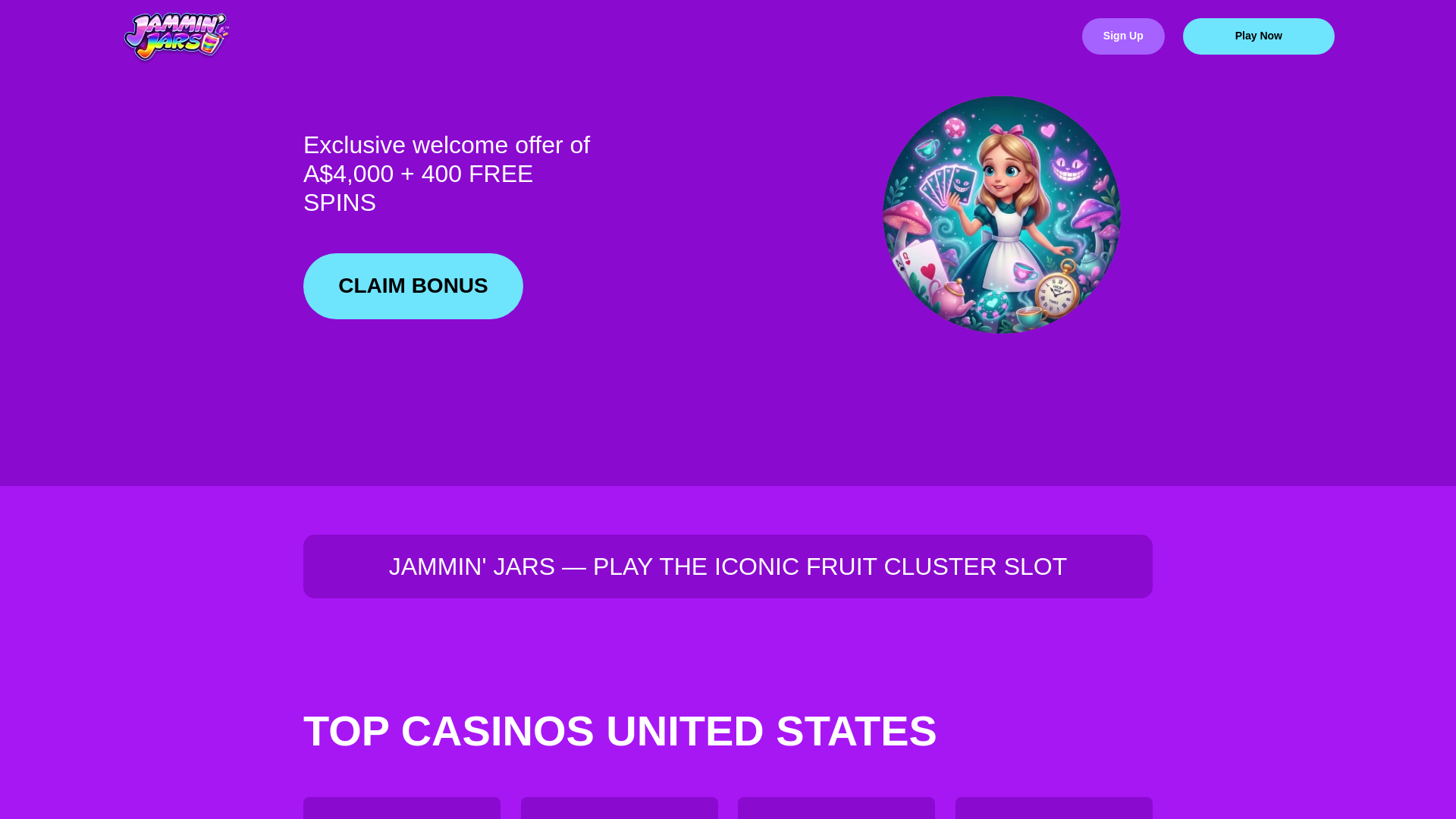 website screenshot of https://slot-jammin-jars.com/