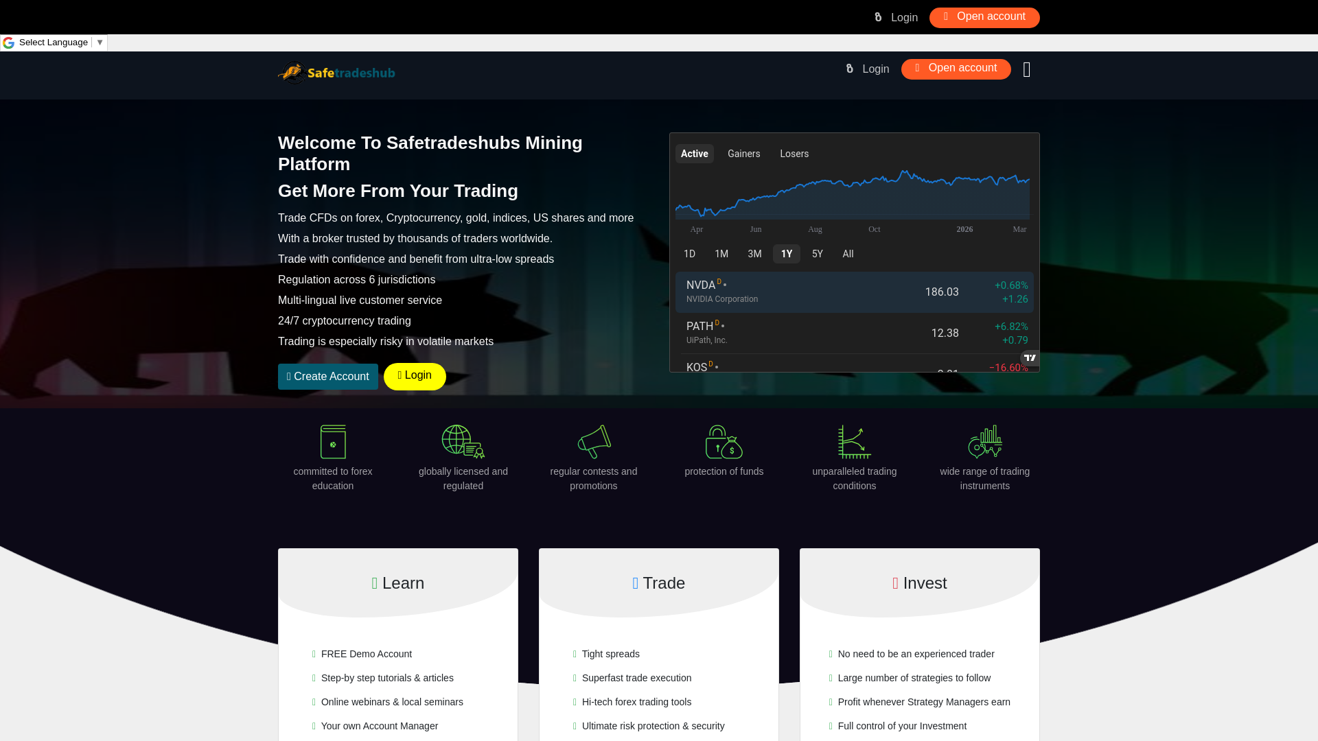 website screenshot of http://www.safetradeshubs.com