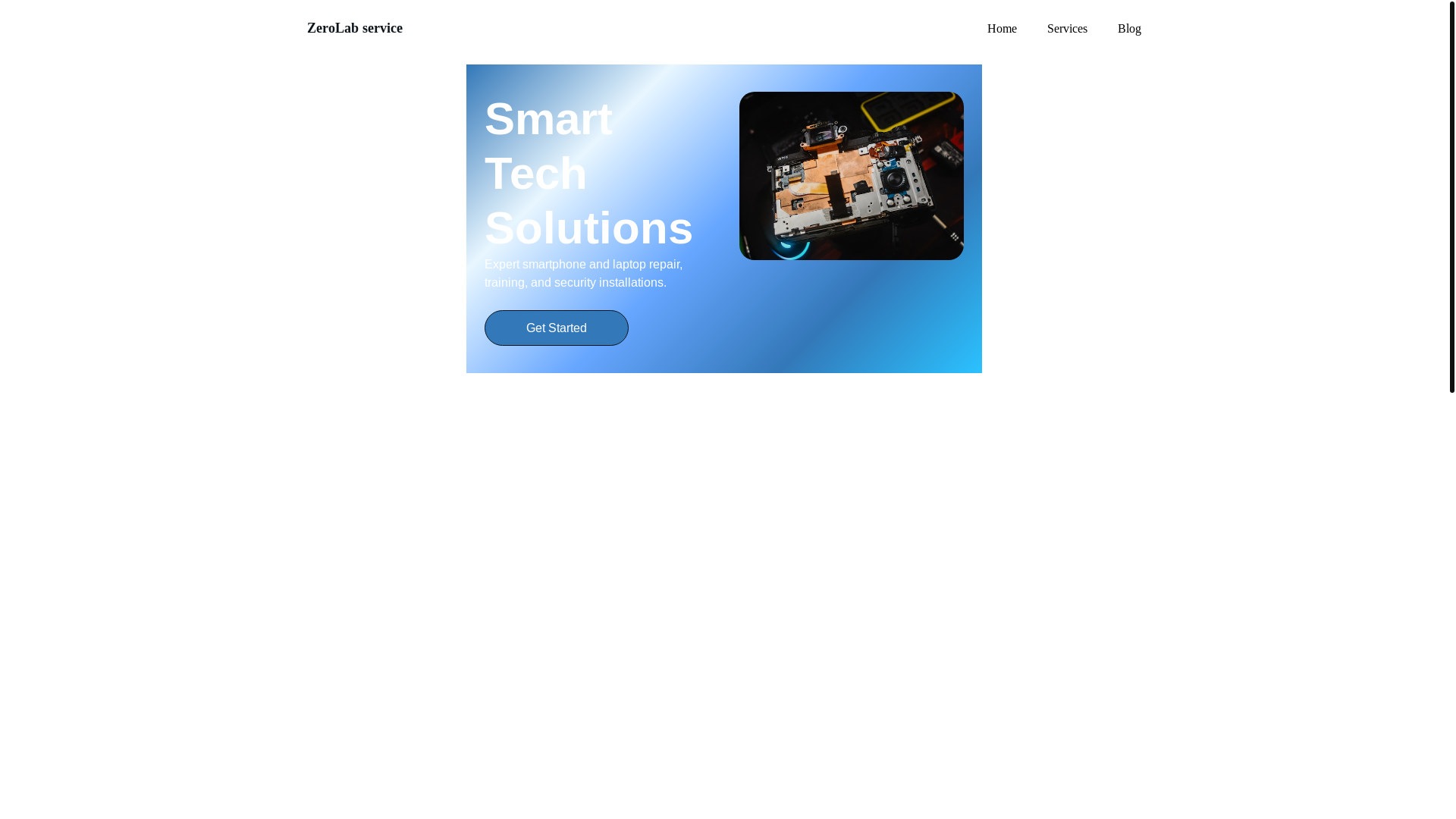 website screenshot of https://zerolabservice.com/
