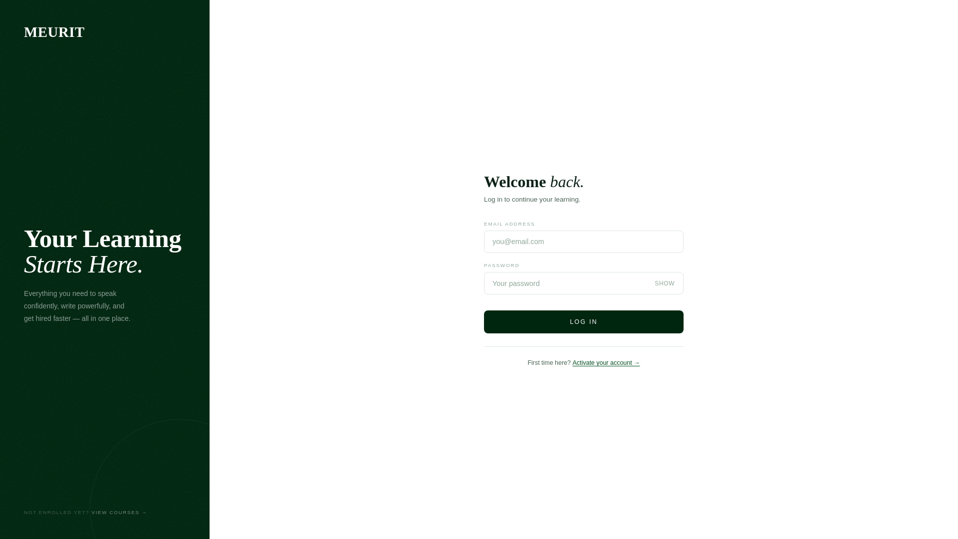 website screenshot of https://meurit-lms.pages.dev/