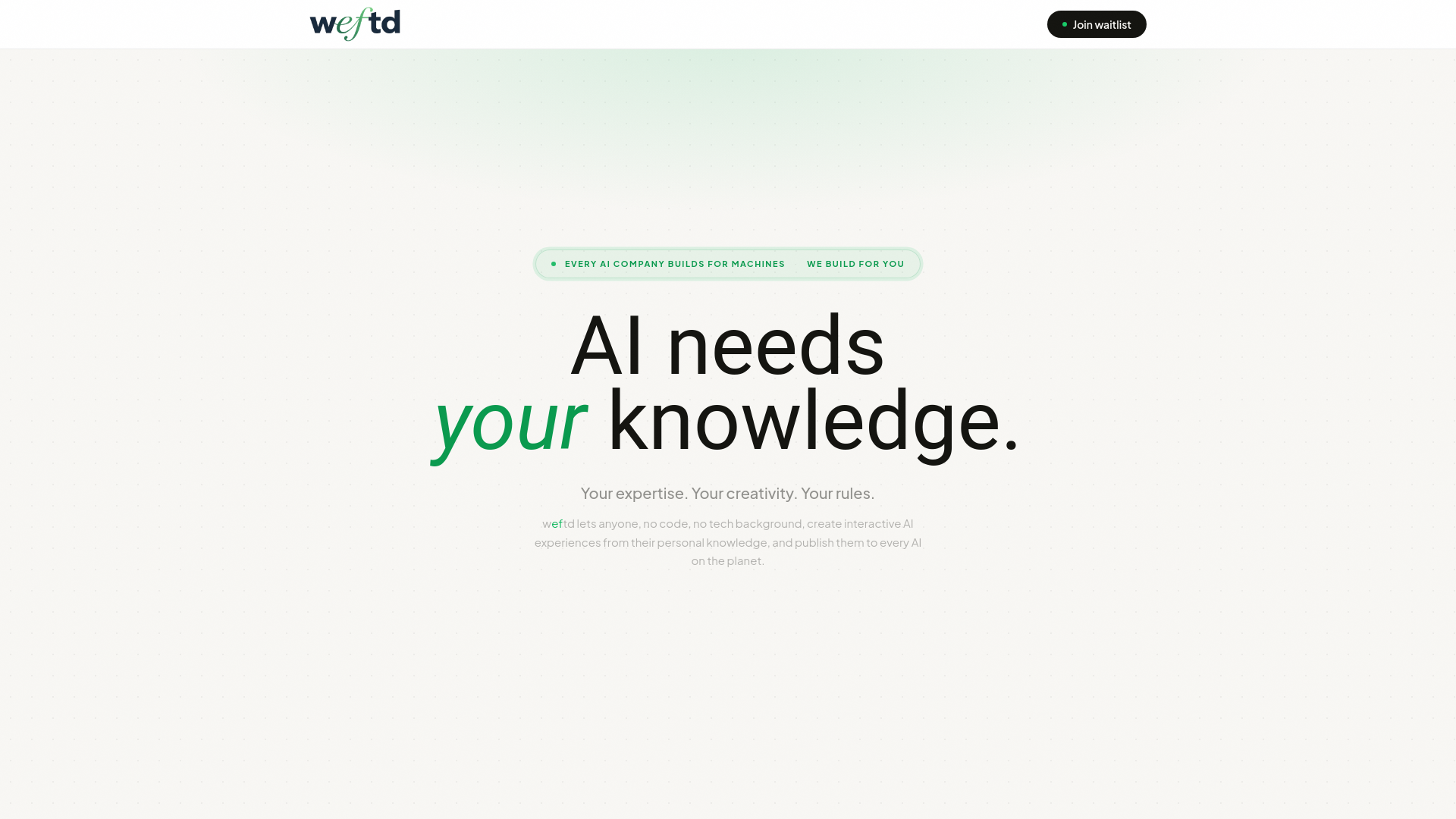 website screenshot of https://weftd.com/