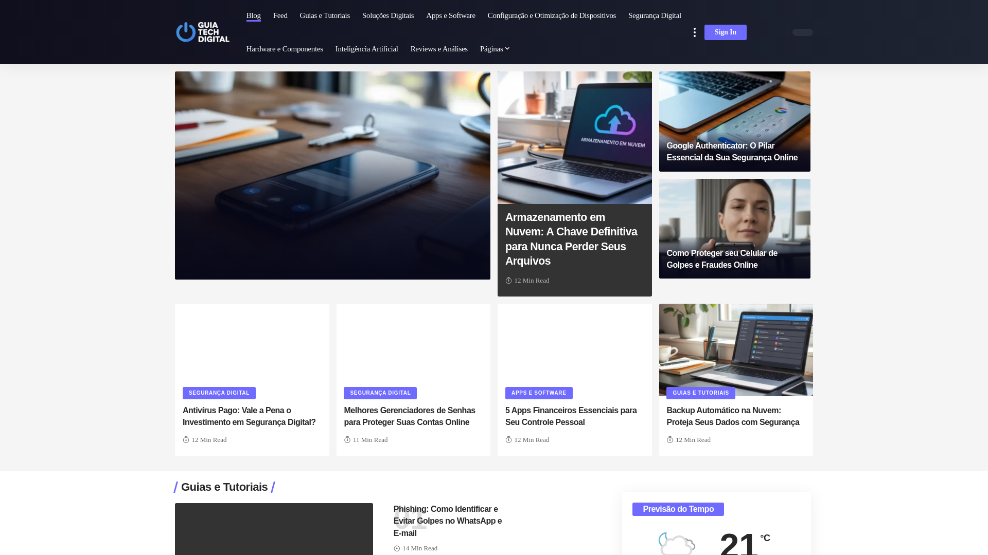 website screenshot of https://guiatechdigital.com