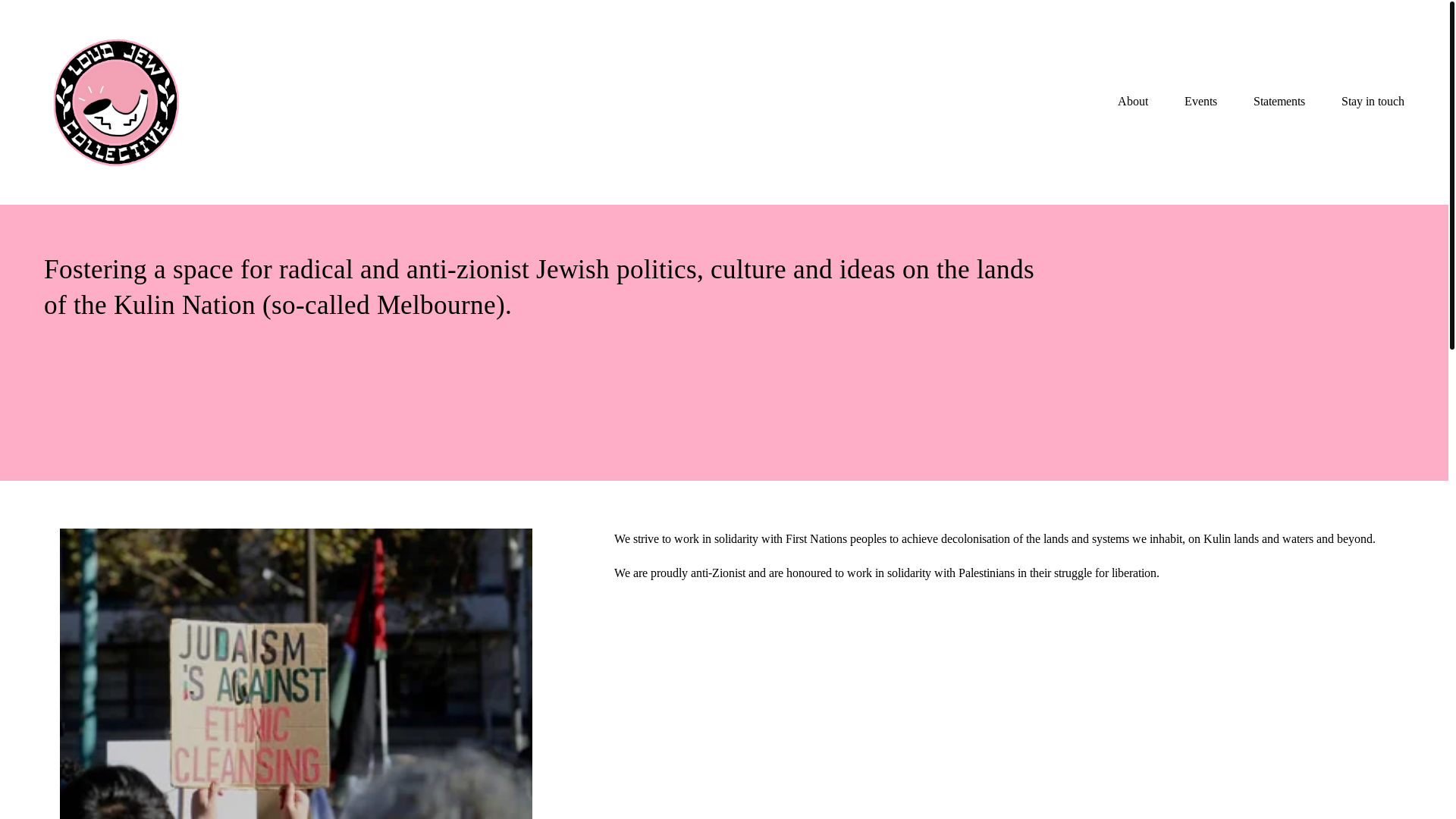 website screenshot of https://loudjewcollective.org/