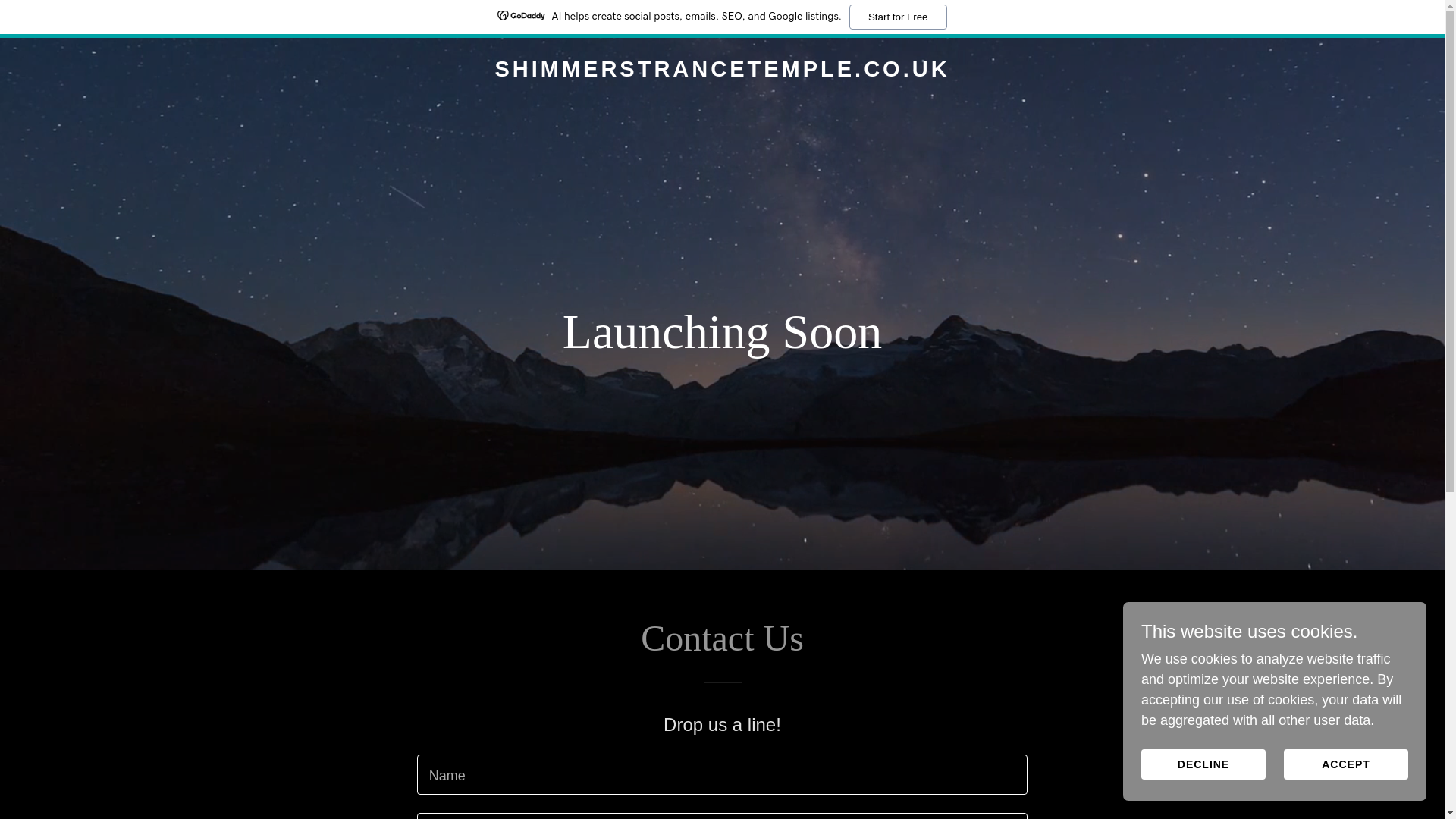 website screenshot of https://shimmerstrancetemple.co.uk/