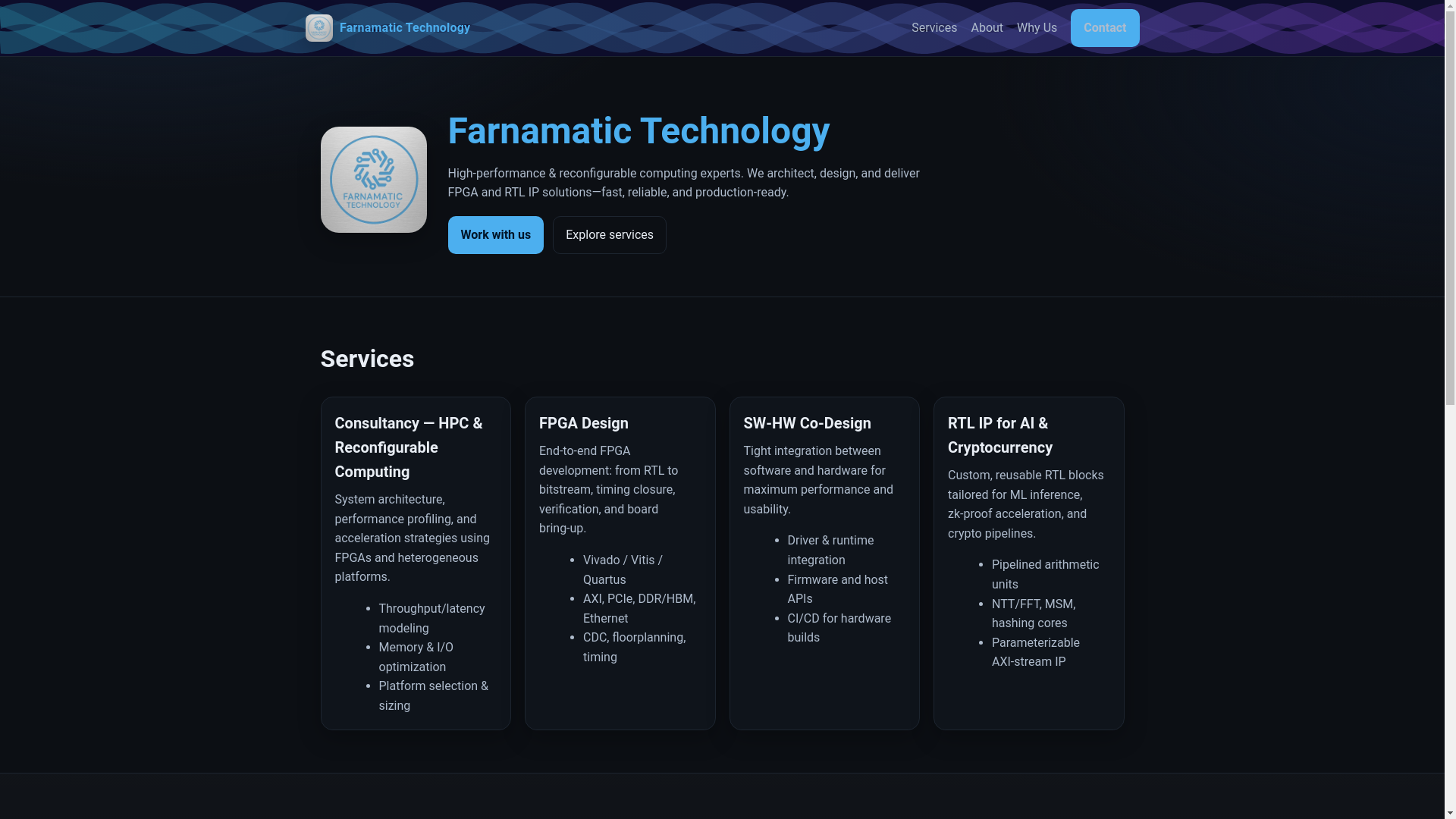 website screenshot of https://farnamatic.pages.dev/