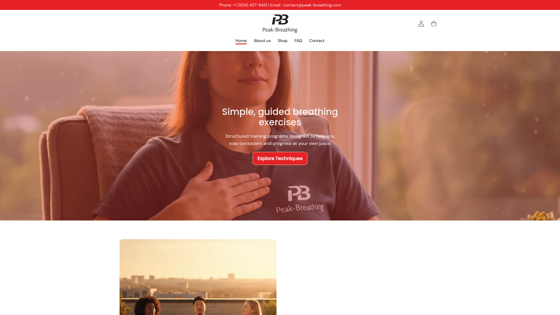 website screenshot of https://peakbreathingpro.com