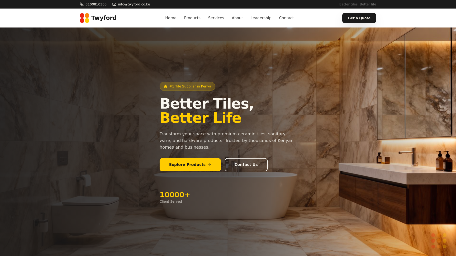website screenshot of https://twyford.co.ke/