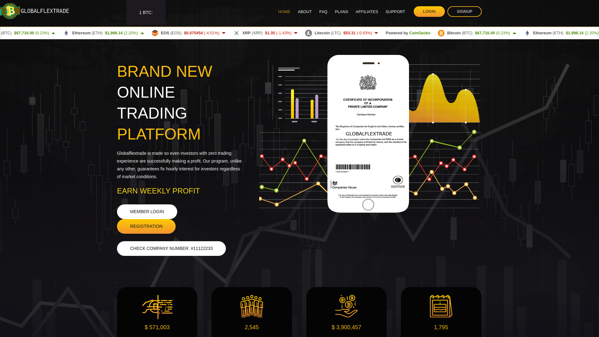 website screenshot of https://globalflextrade.cc/