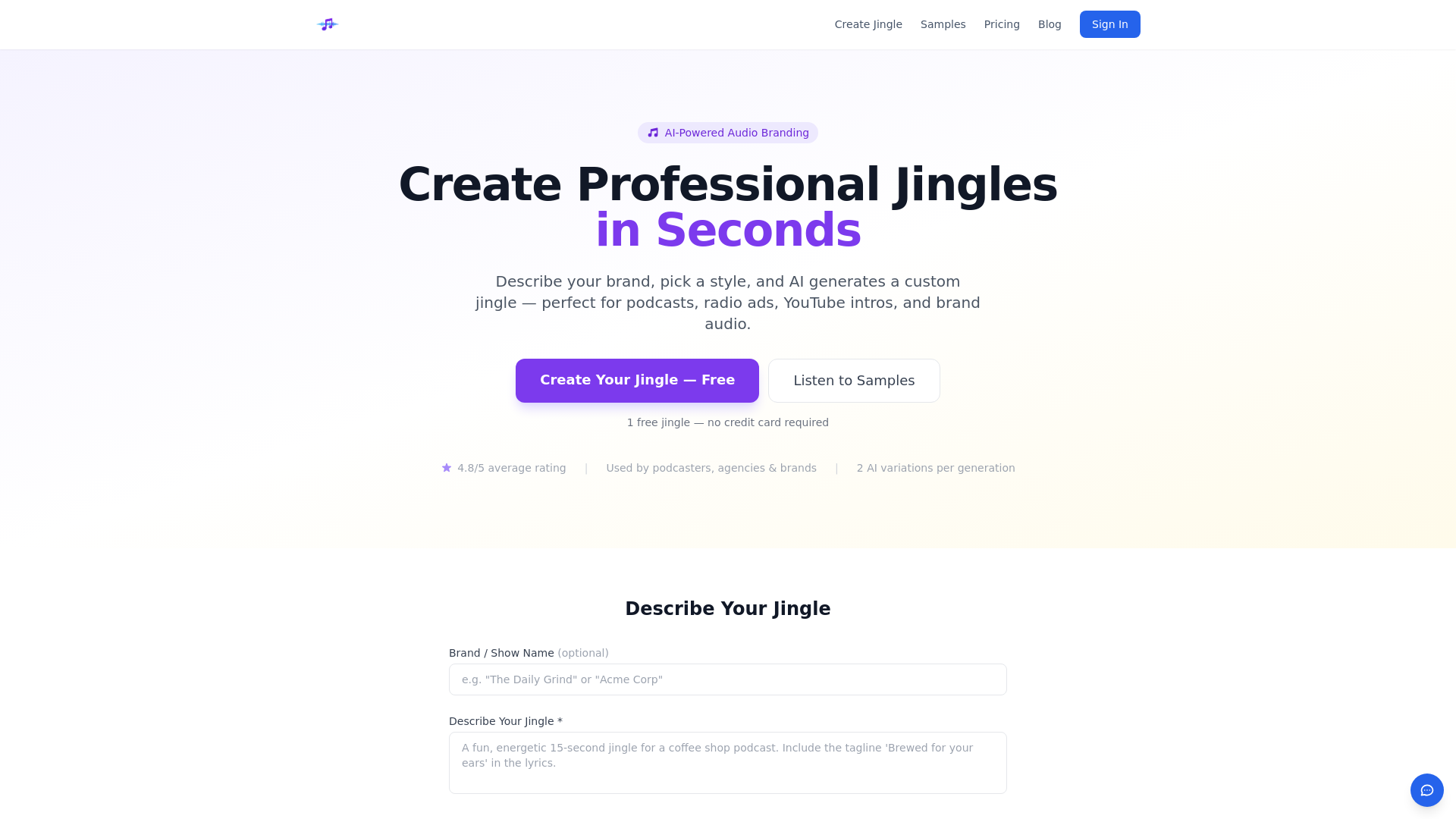 website screenshot of https://ai-jingle-maker.pages.dev/