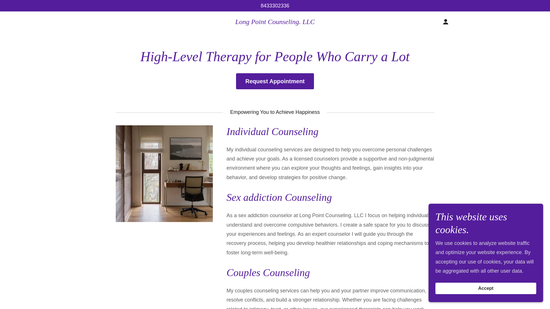website screenshot of https://longpointcounselling.com/