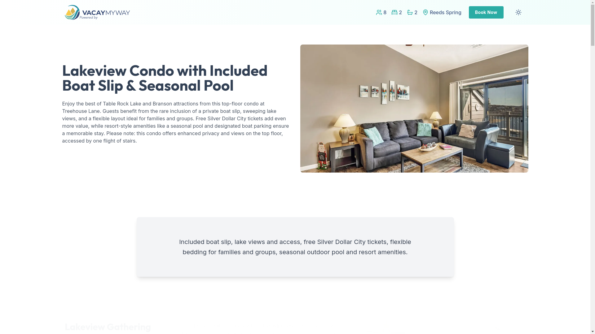 website screenshot of https://tranquilrock.vacations/