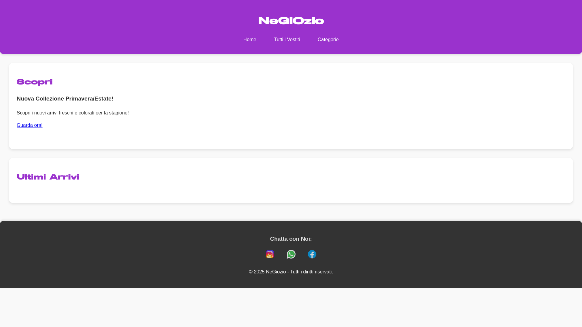 website screenshot of https://erica-abbigliamento.com/