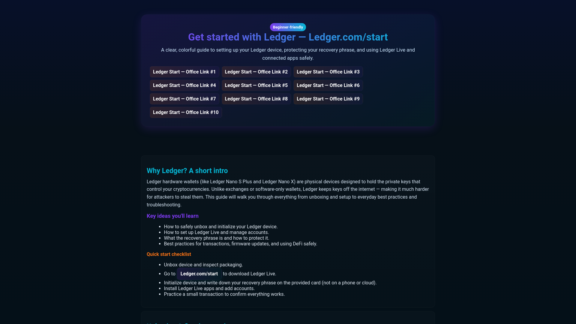 website screenshot of https://io-ledegr-started.pages.dev