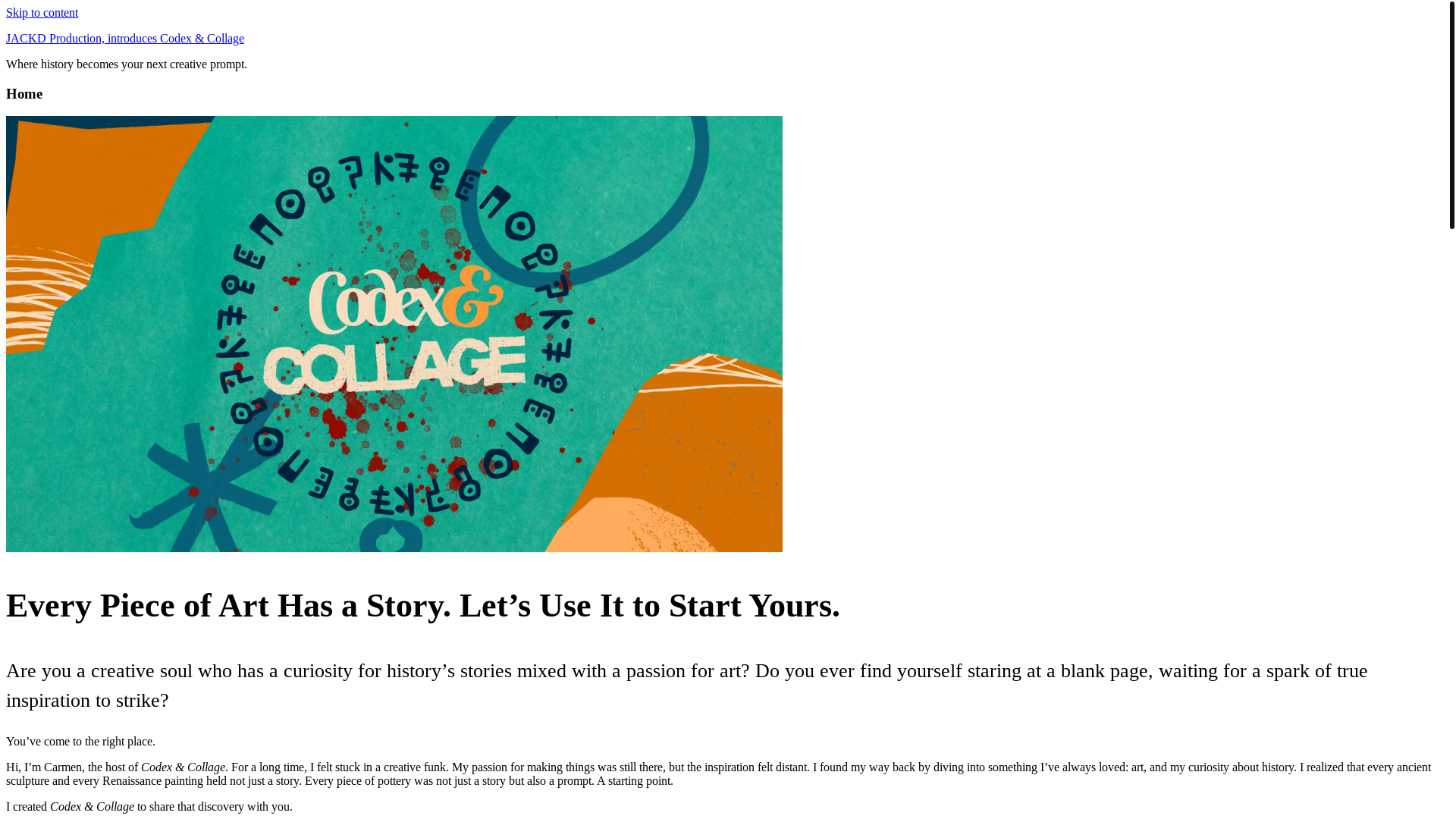 website screenshot of https://codexncollage.com/