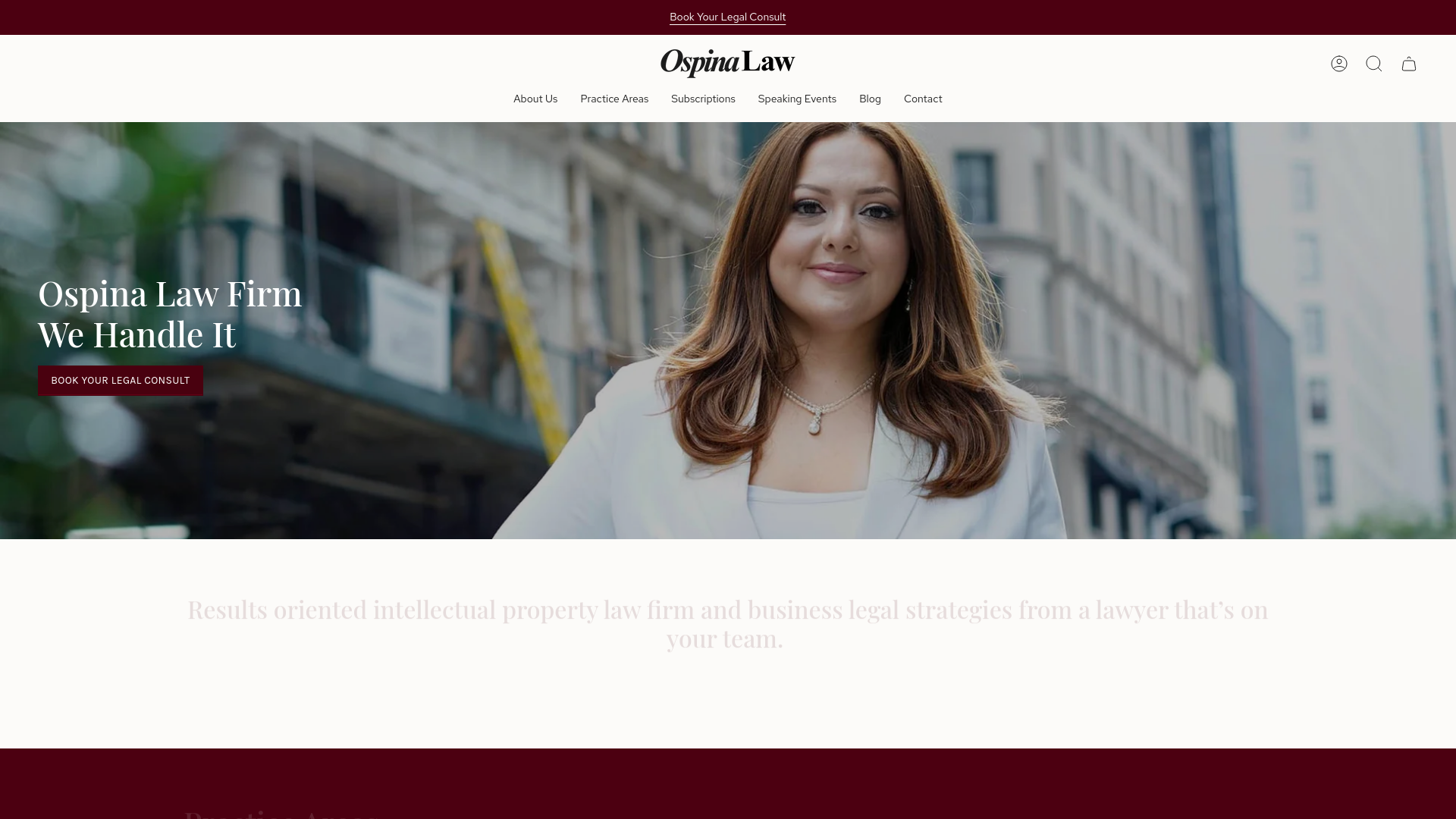 website screenshot of https://ospinalaw.us/