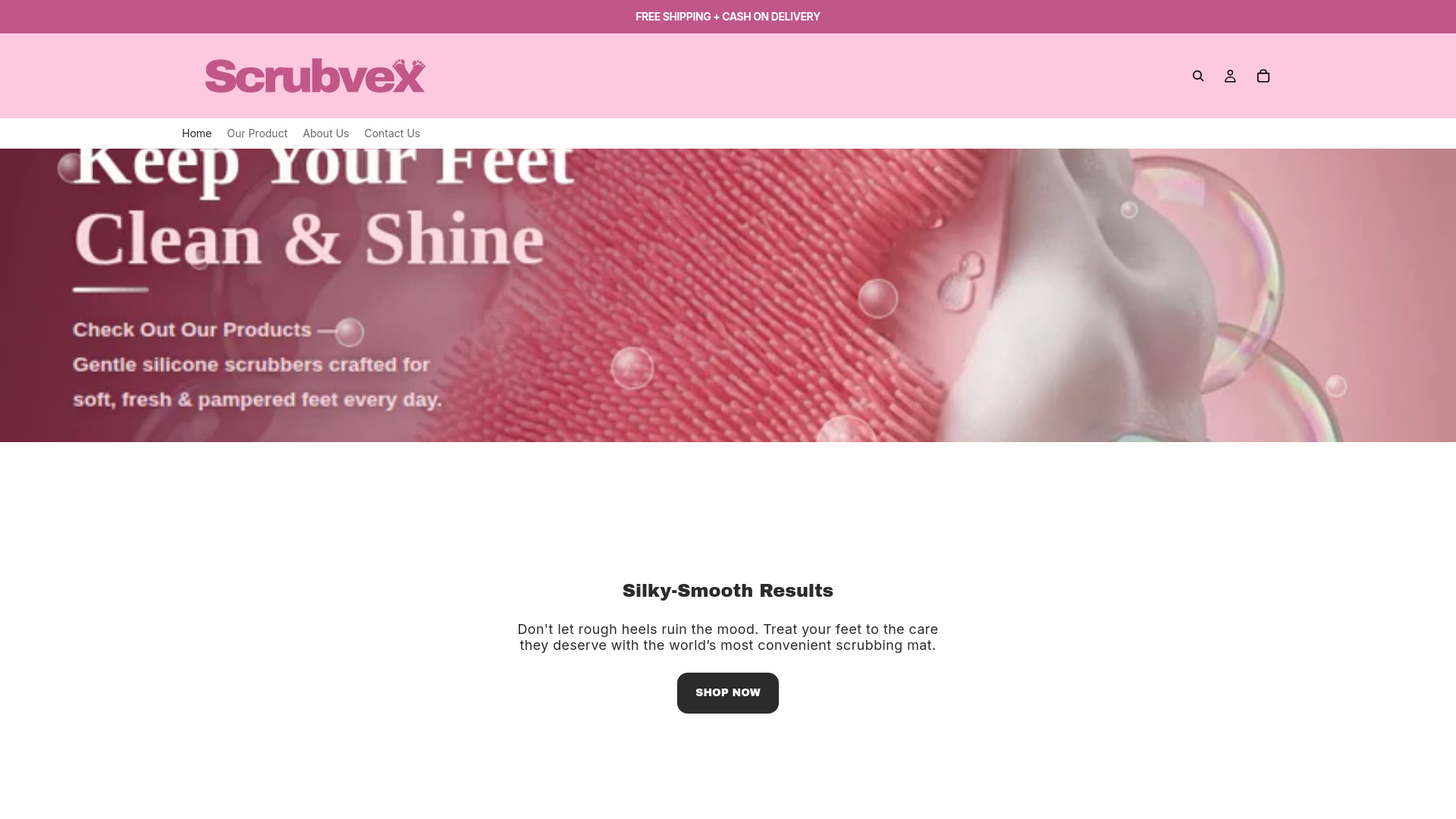 website screenshot of https://scrubvex.in/