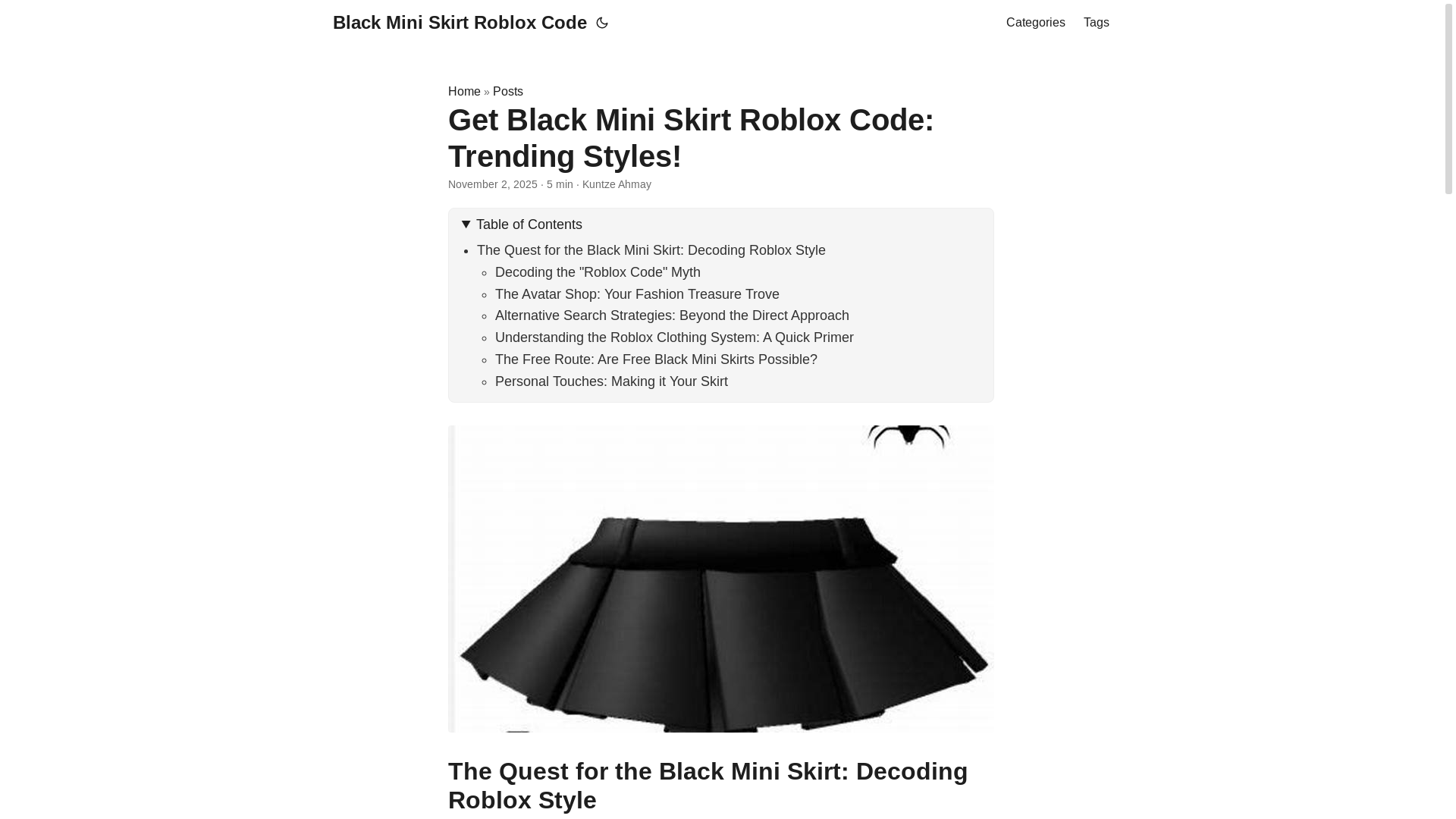 website screenshot of https://black-mini-skirt-roblox-code.pages.dev/