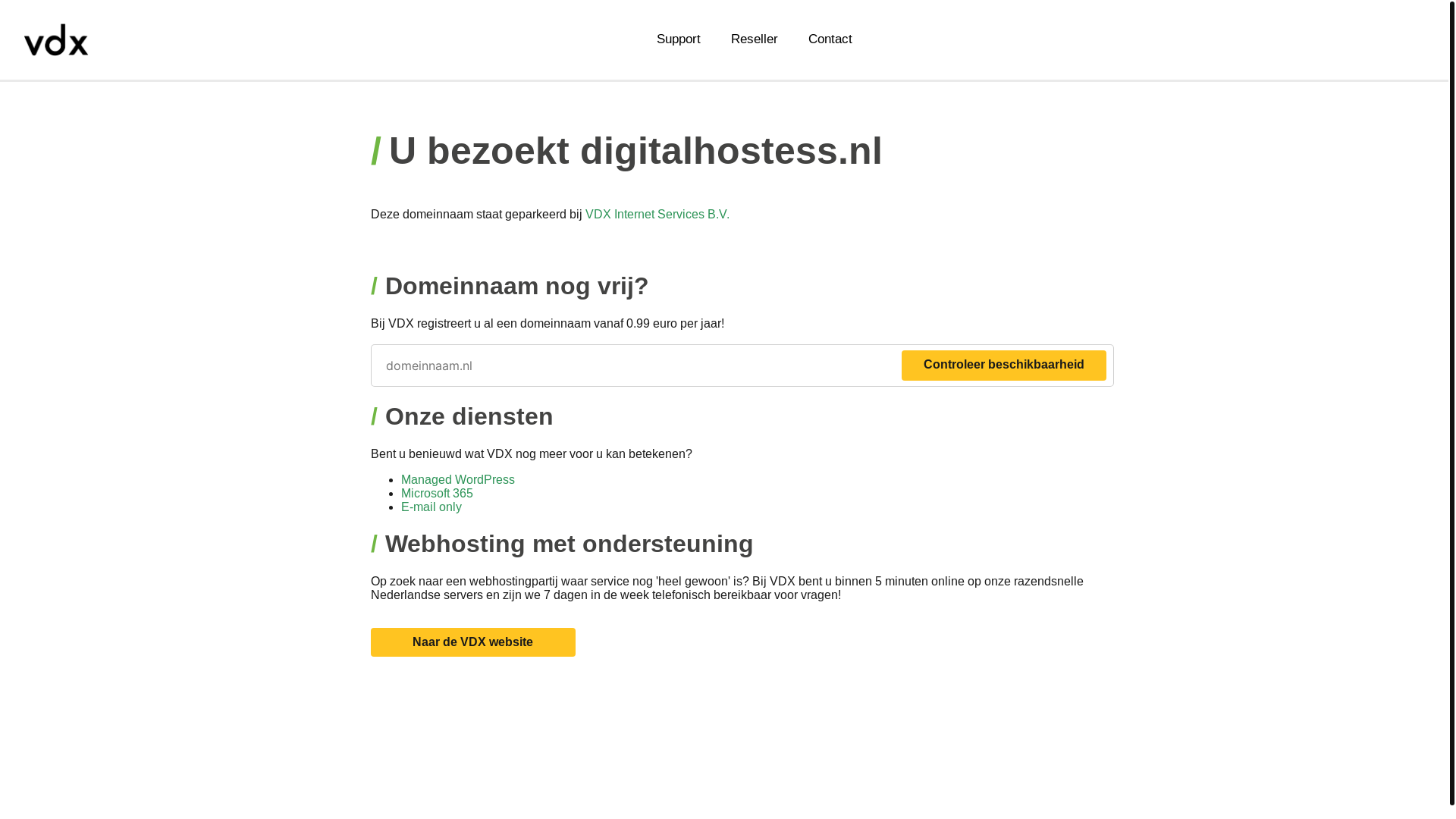 website screenshot of https://digitalhostess.nl/