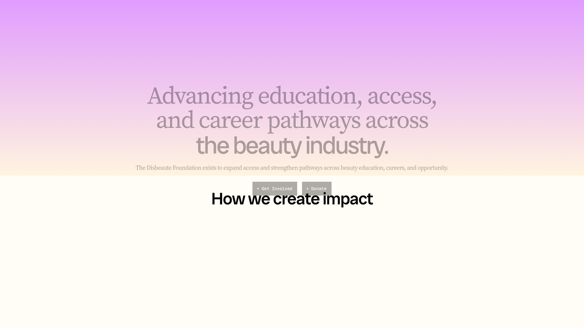 website screenshot of https://disbeautefoundation.org