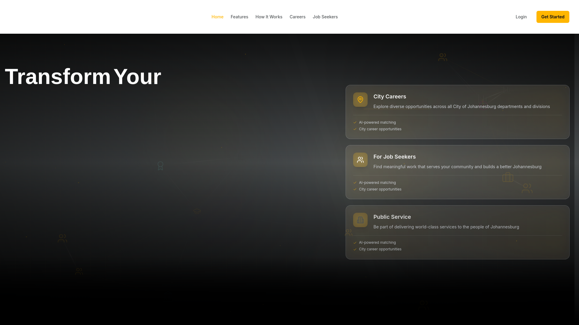 website screenshot of https://erecruitmentsystem.co.za/