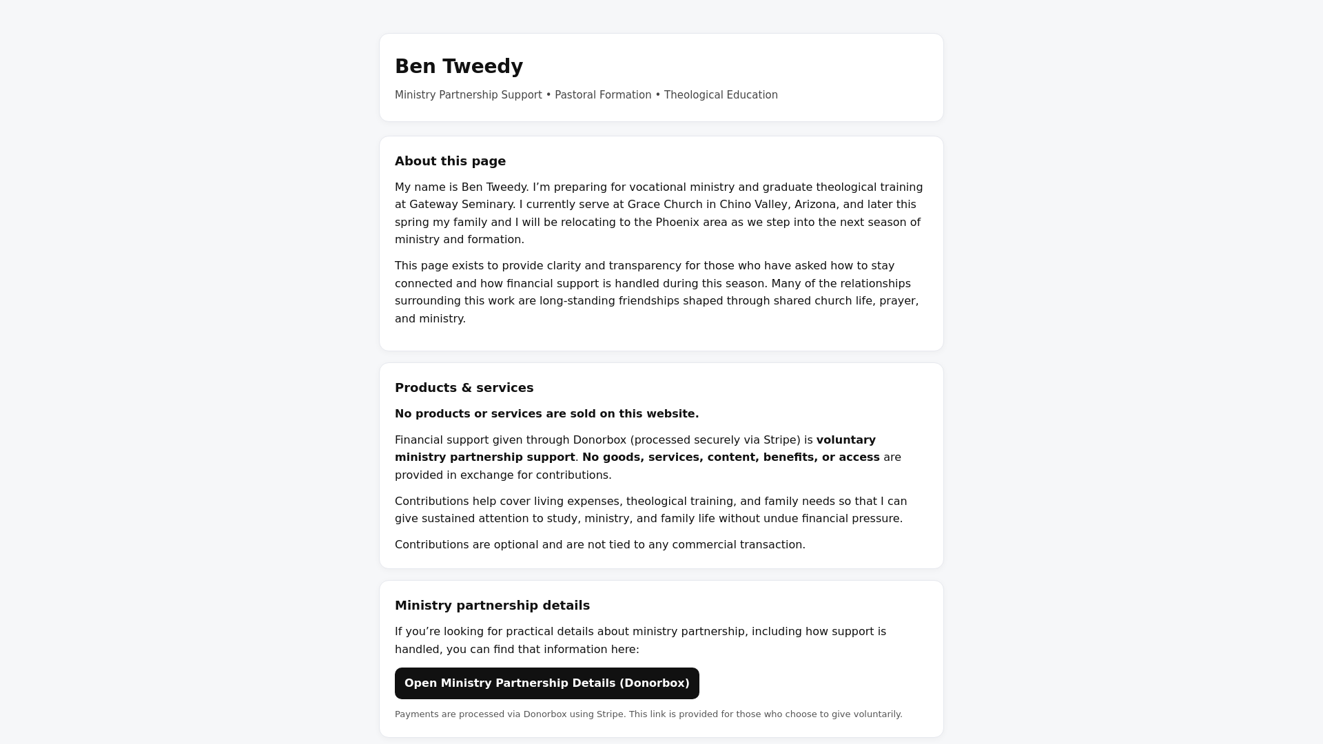 website screenshot of https://bentweedy.com