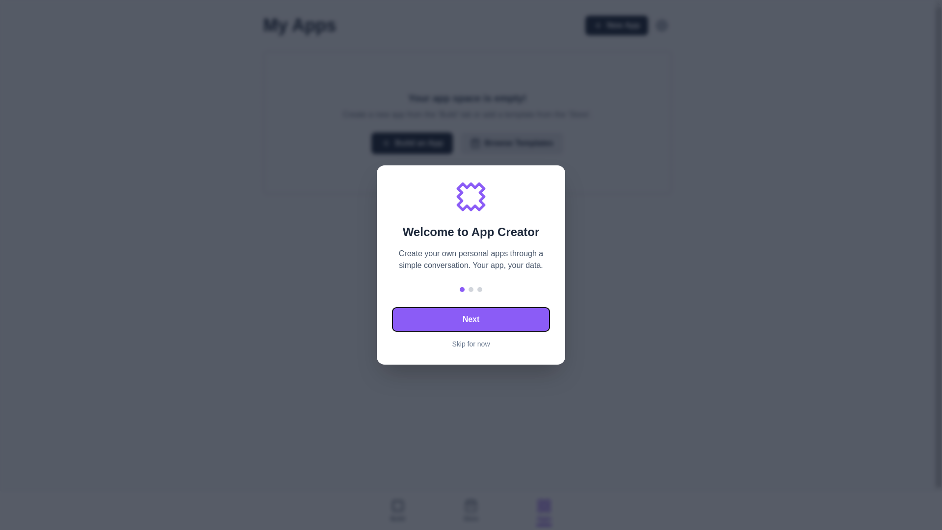 website screenshot of https://personalappbuilder.pages.dev/