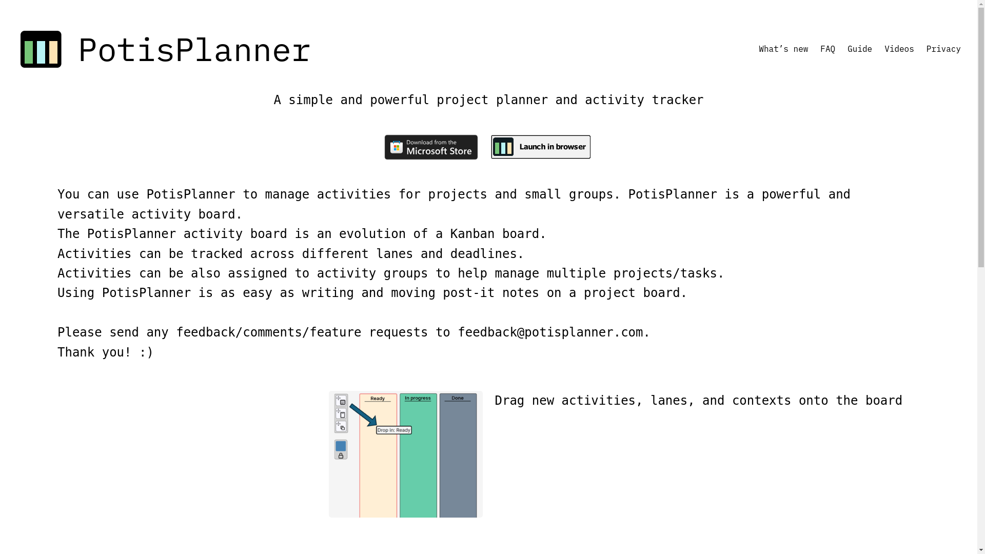 website screenshot of https://potisplanner-release.pages.dev/