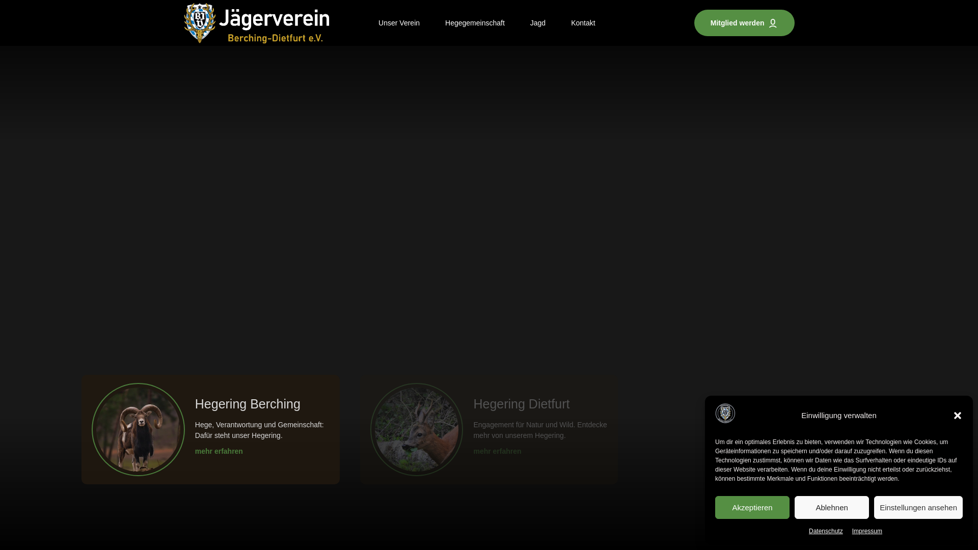 website screenshot of https://jaegerverein.info/