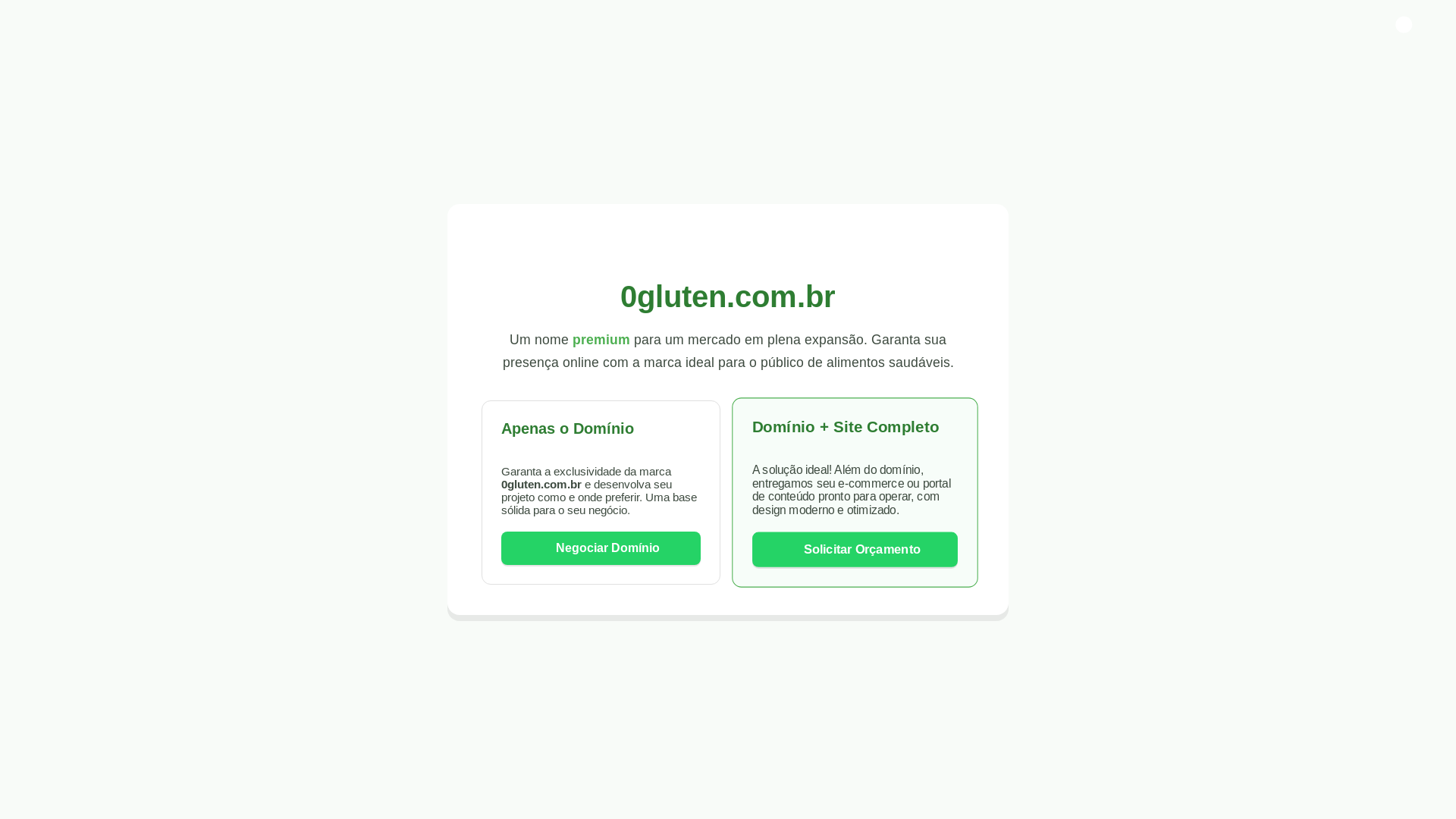 website screenshot of https://0gluten.com.br/