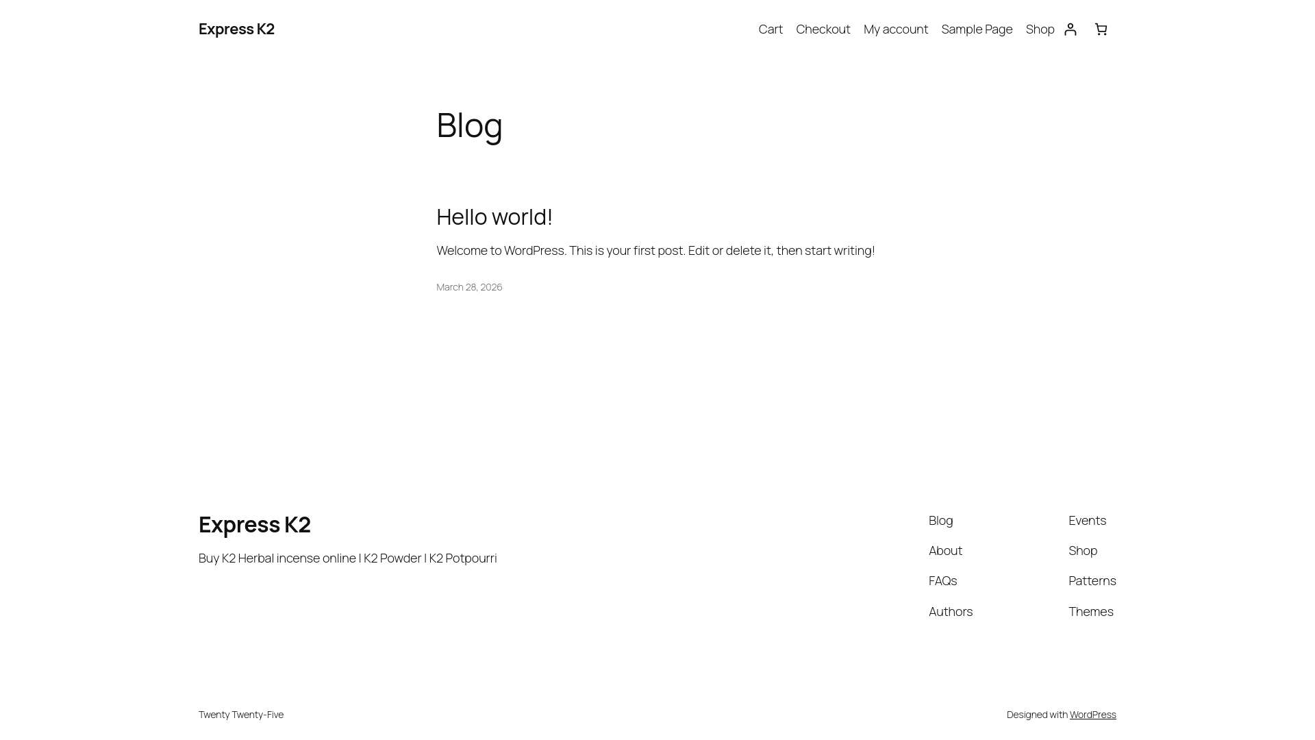 website screenshot of https://expressk2.com/