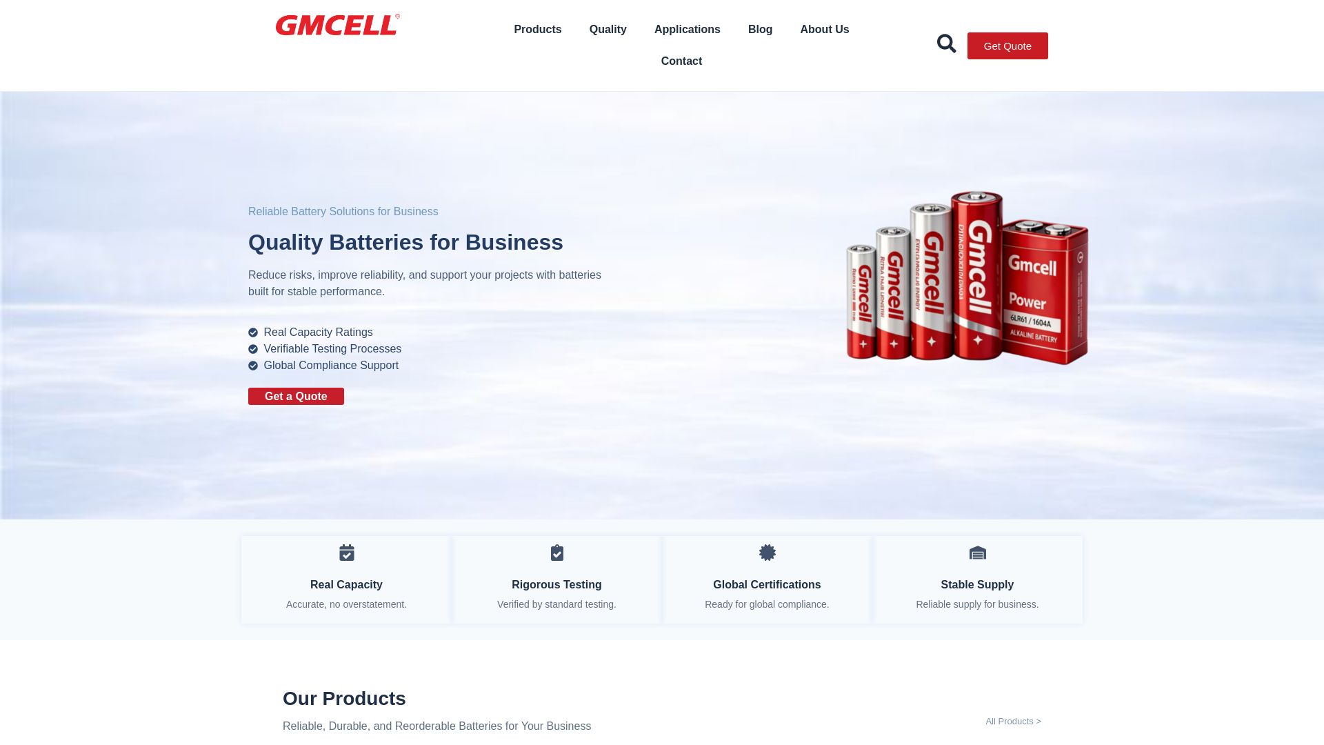website screenshot of https://gmcelltech.com/